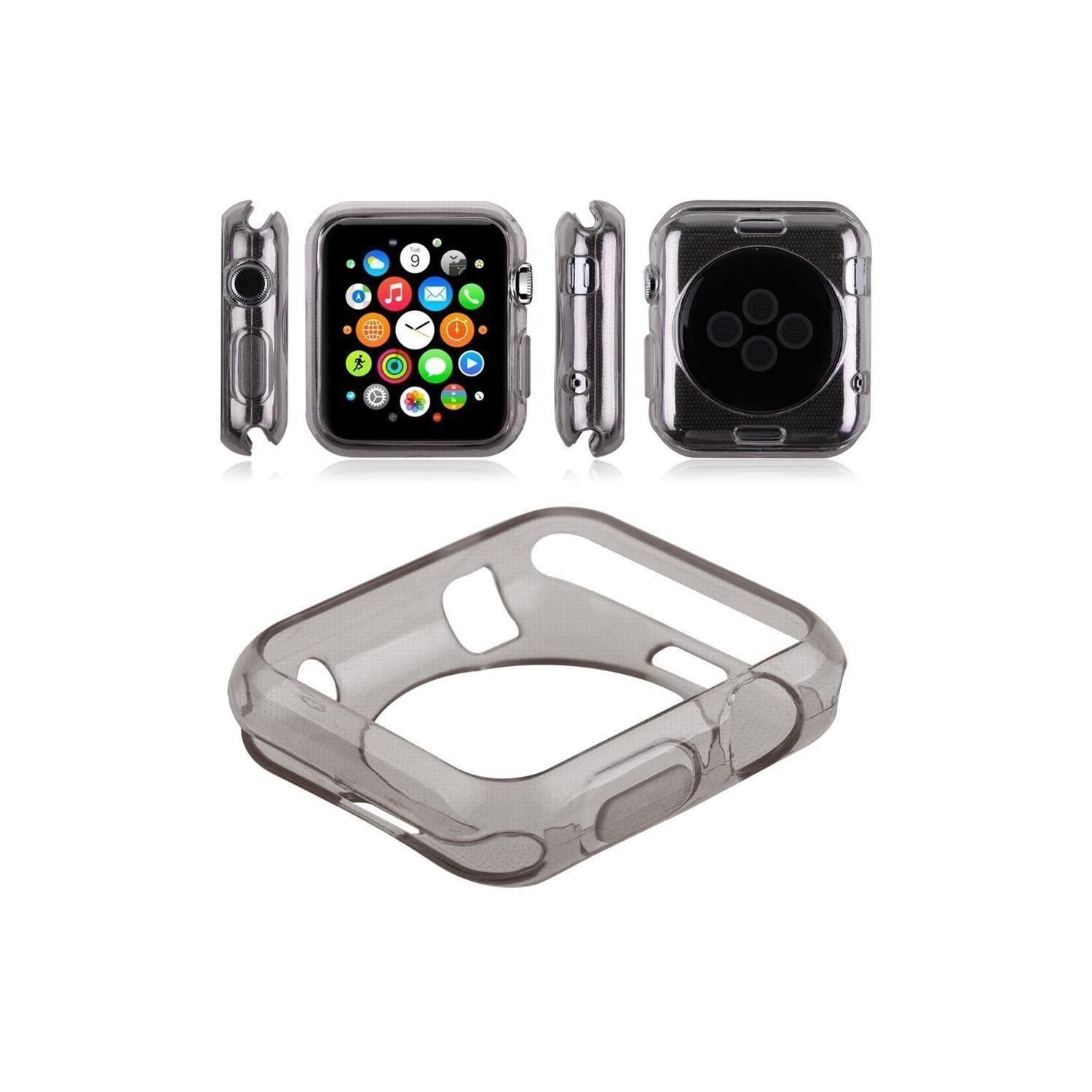 Navor – Étui de protection mince unique en TPUR souple résistant aux égratignures pour Apple Watch Series 1-2-3…