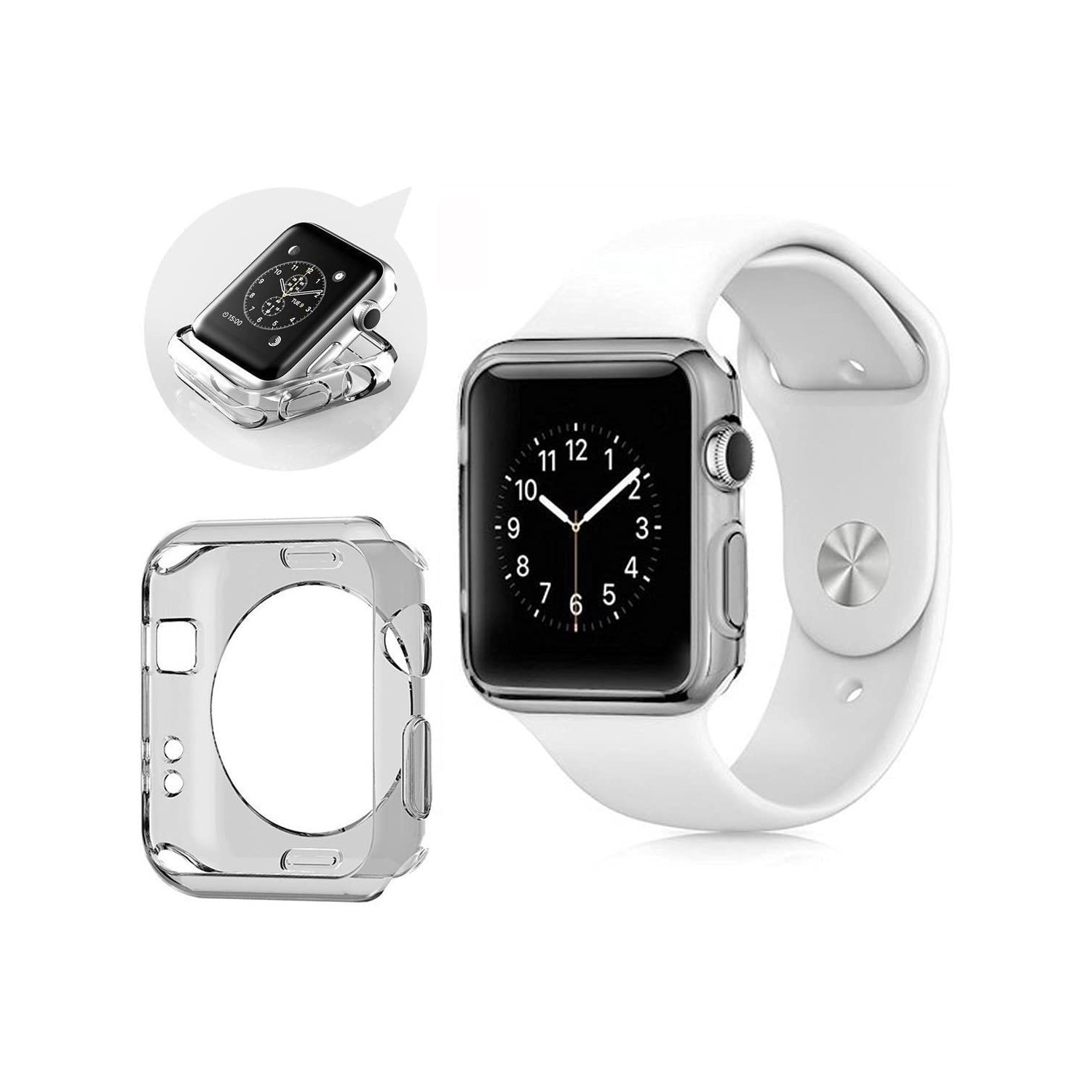 Navor – Étui de protection mince unique en TPUR souple résistant aux égratignures pour Apple Watch Series 1-2-3…