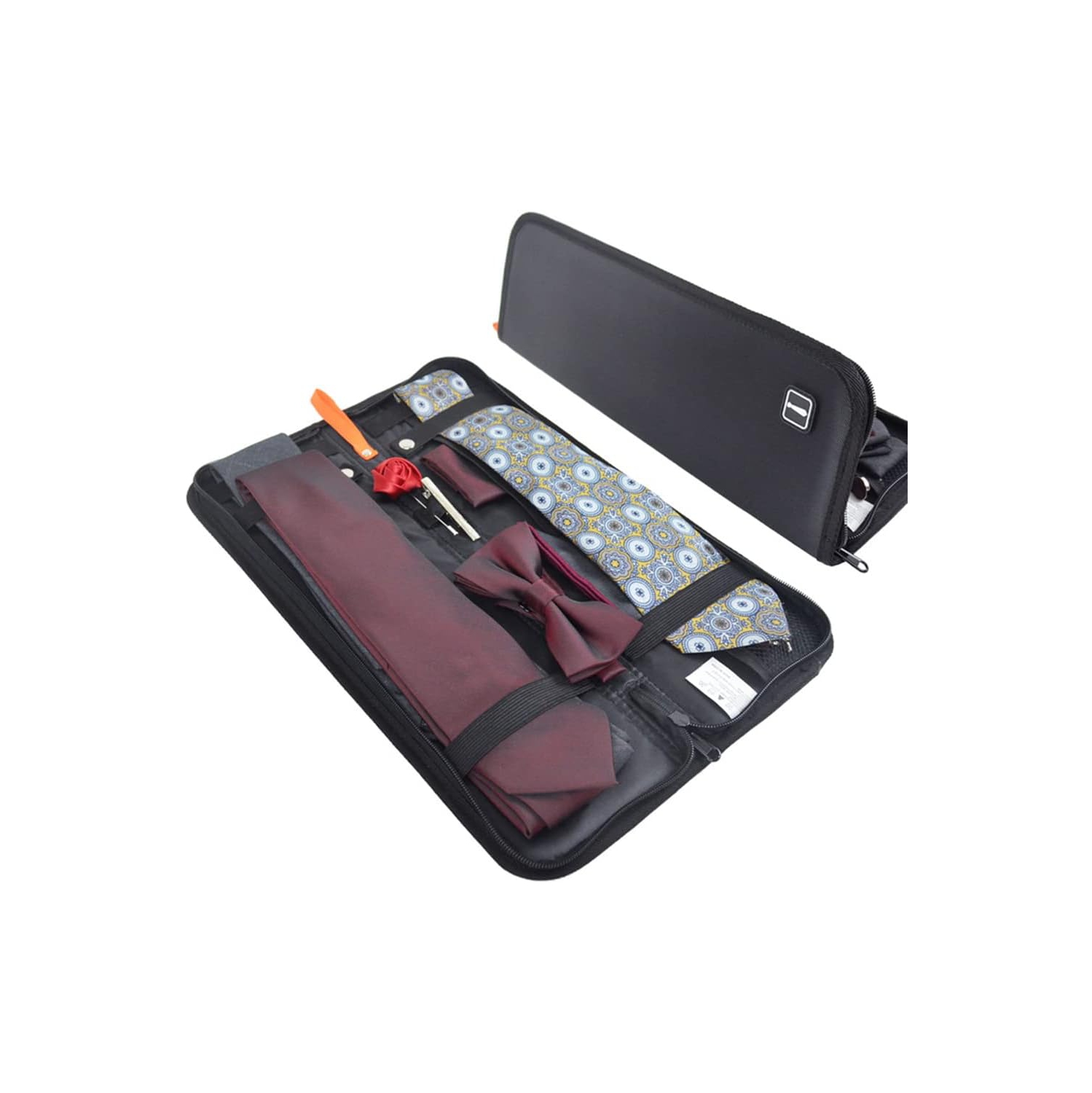 Men’s Travel Tie Case Holder, Portable Storage Box for Cufflinks Necktie Tie Clips, Gift for Men