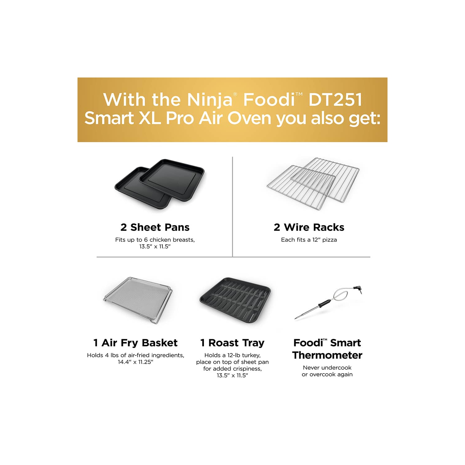 Ninja Foodi , 10 en 1 XL Pro Air Fry Coven, acier inoxydable, 1800 W