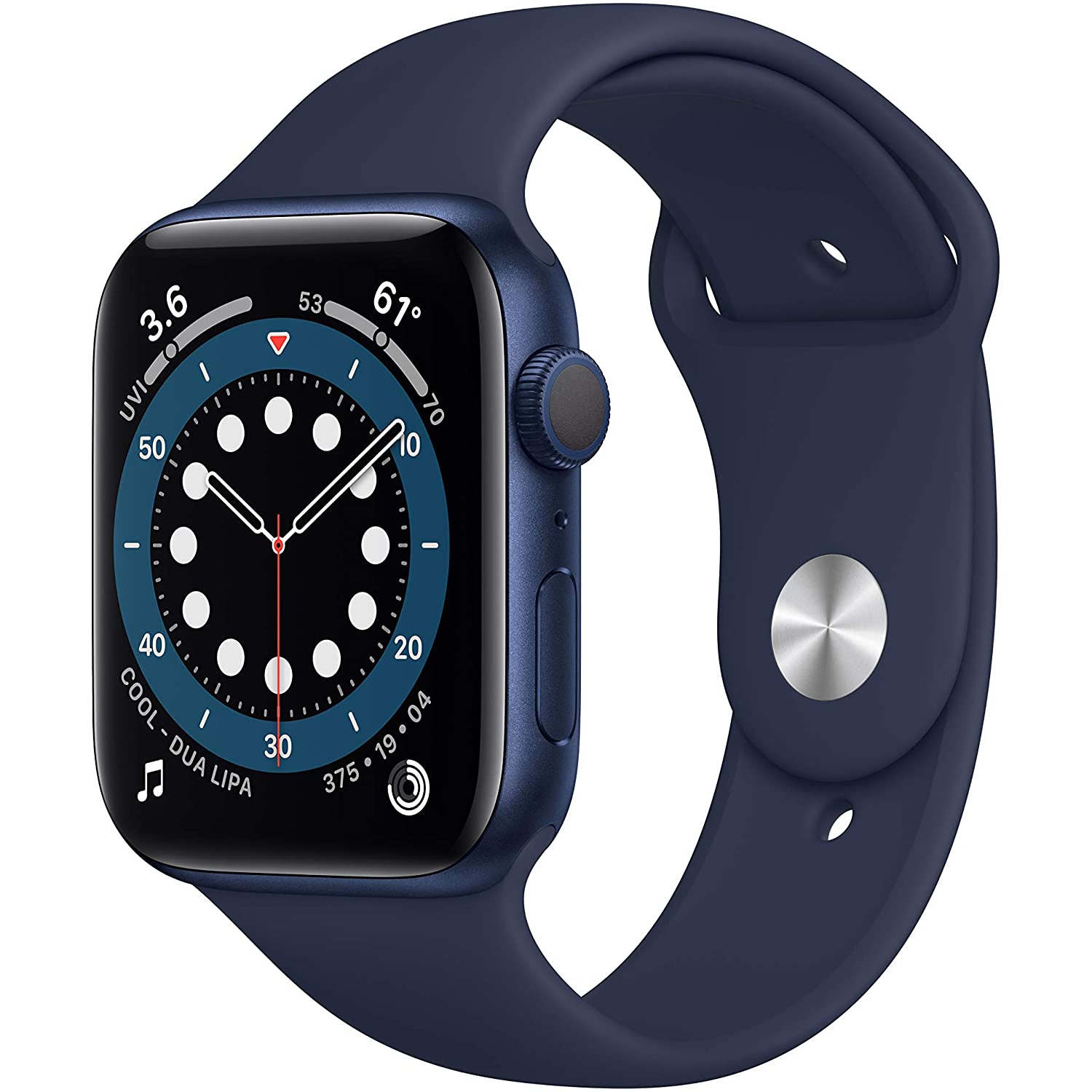 Apple Watch Series 6 (GPS) 44mm - Blue Aluminum Case with Deep Navy Sport Band - Brand New