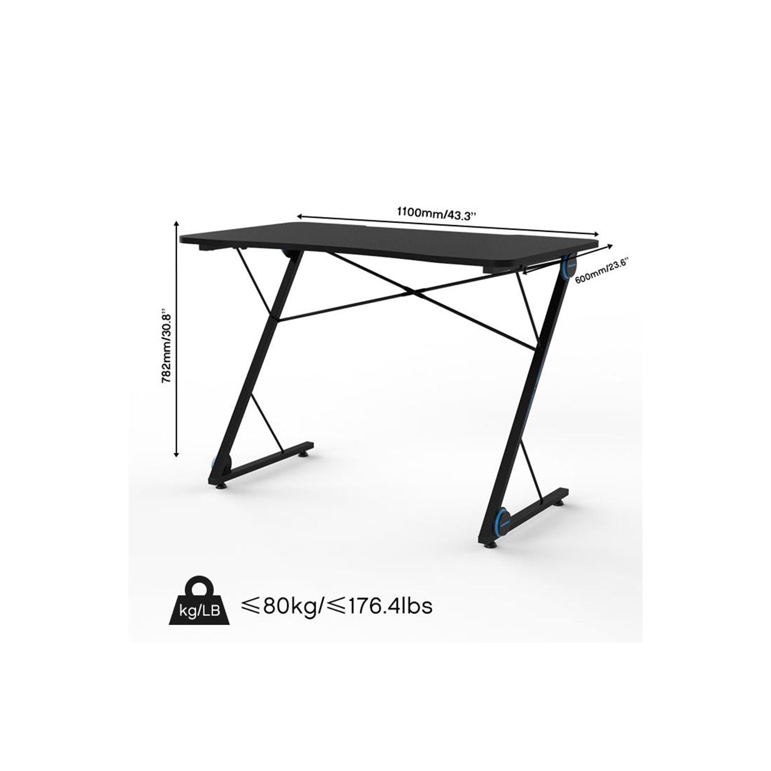 Bureau d’ordinateur/de jeu GD-43x de Boost Industries avec tapis de souris en prime