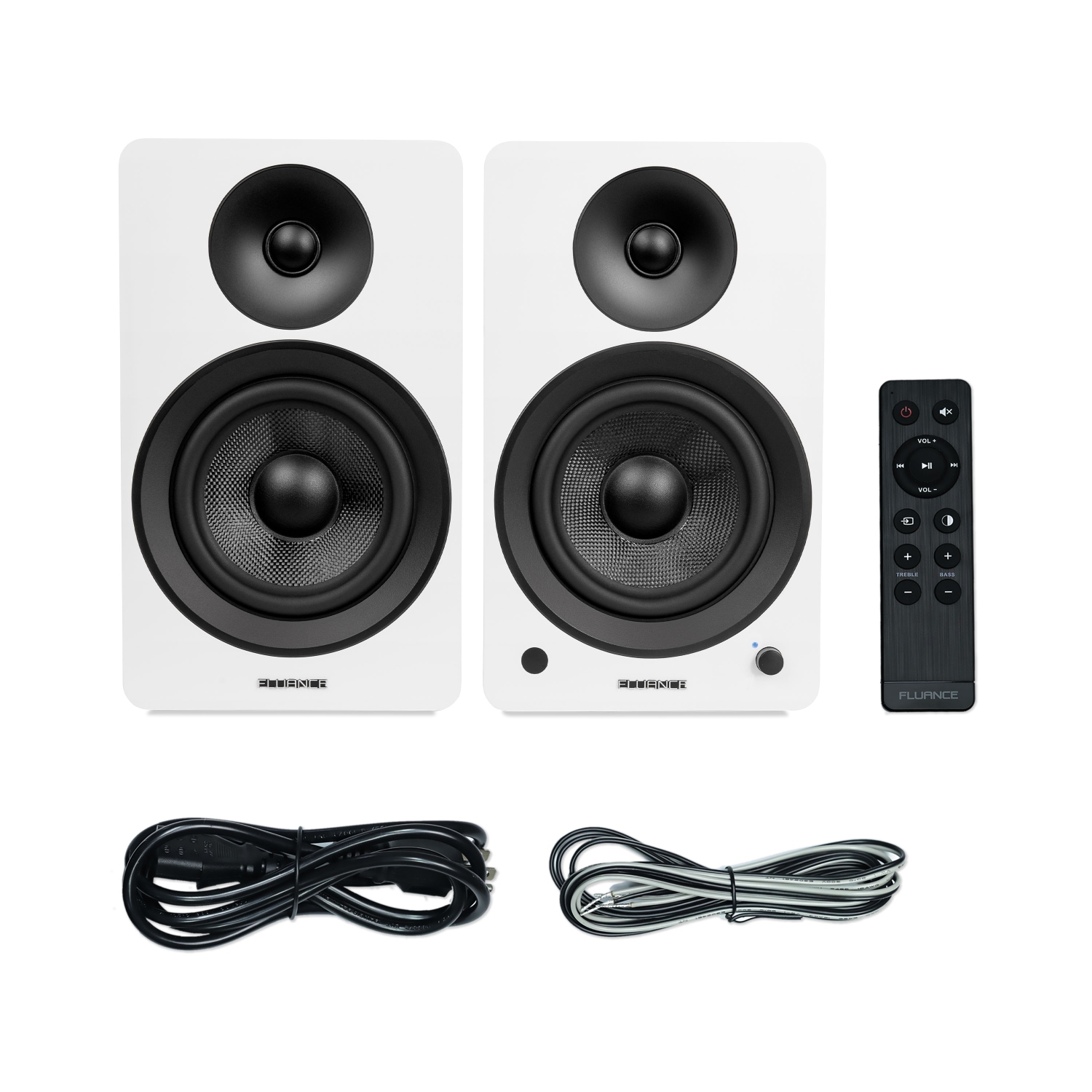 Fluance Ai61 Powered 6.5" Stereo Bookshelf Speakers, DB10 10" Powered Subwoofer, 15ft RCA Subwoofer Cable