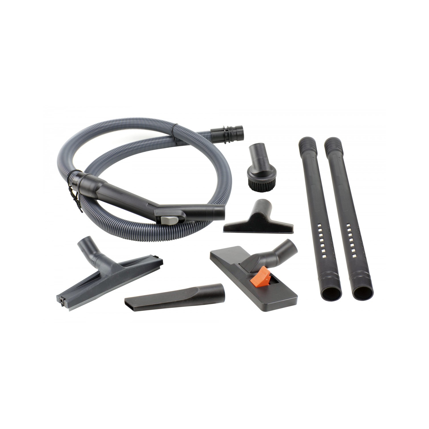 JV125 Wet & Dry Commercial Vacuum - Capacity of 4 gal - Electrical Outlet for Power Nozzle - 10' (3 m) Hose - Plastic and Aluminum Wands - Brushes