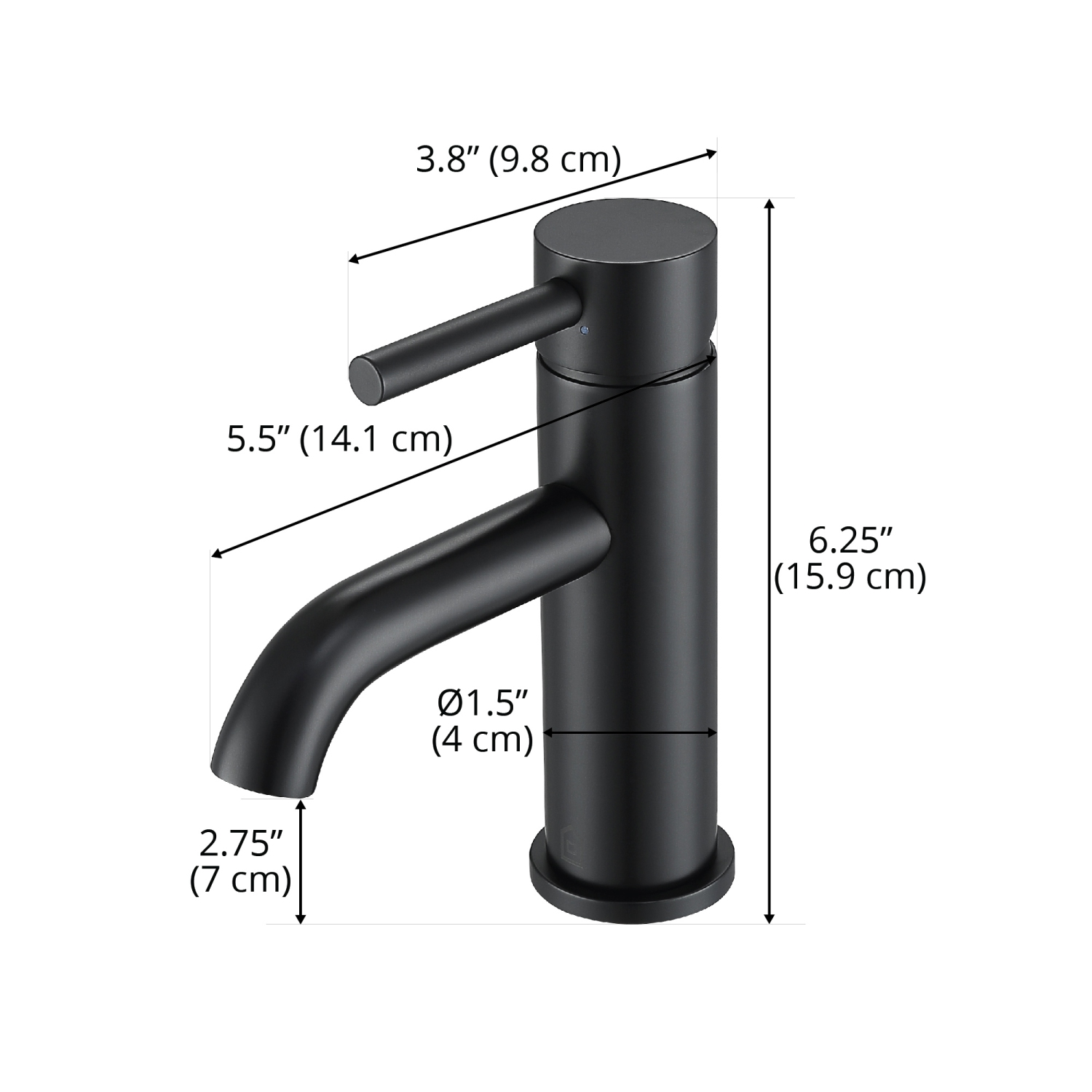 Ancona Valencia Series Single Lever Bathroom Faucet in Matte Black
