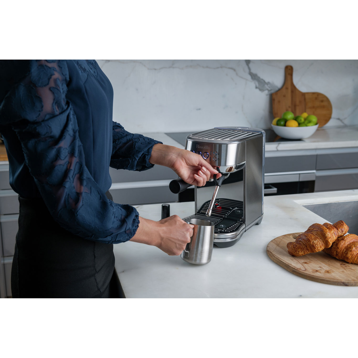 Breville Bambino Plus Automatic Espresso Machine - Black Stainless Steel
