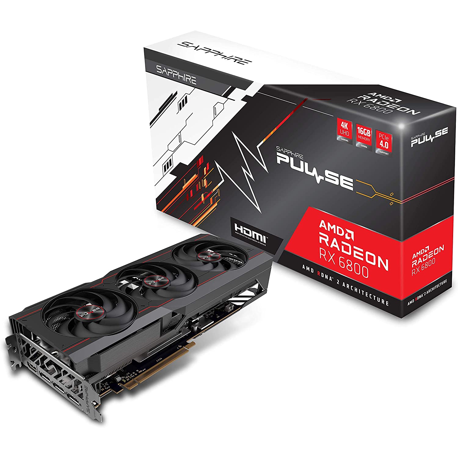 Sapphire Technology Pulse AMD Radeon RX 6800 PCIe 4.0 Gaming Graphics Card with 16GB GDDR6, 11305-02-20G