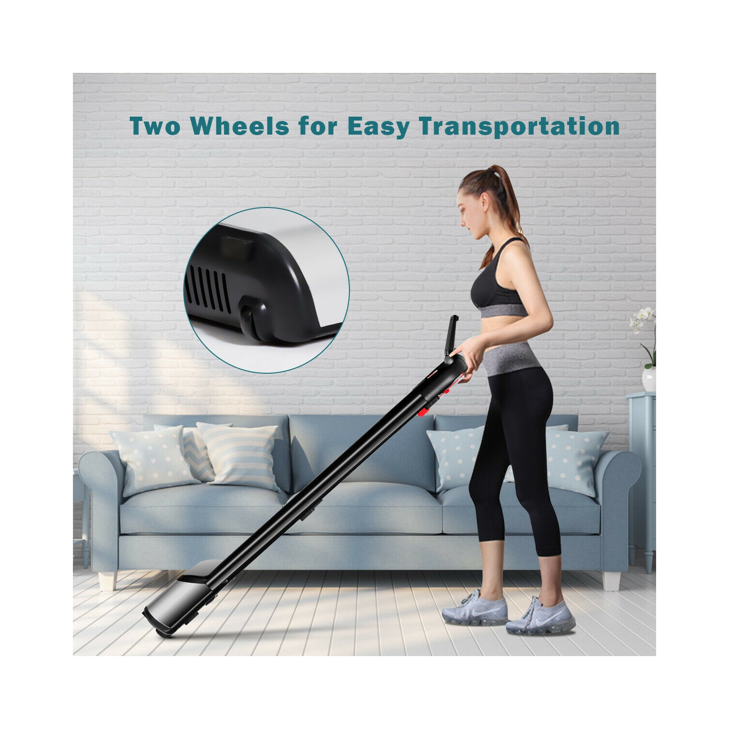 Tapis roulant pliant électrique ultra-mince de 450W Gymax