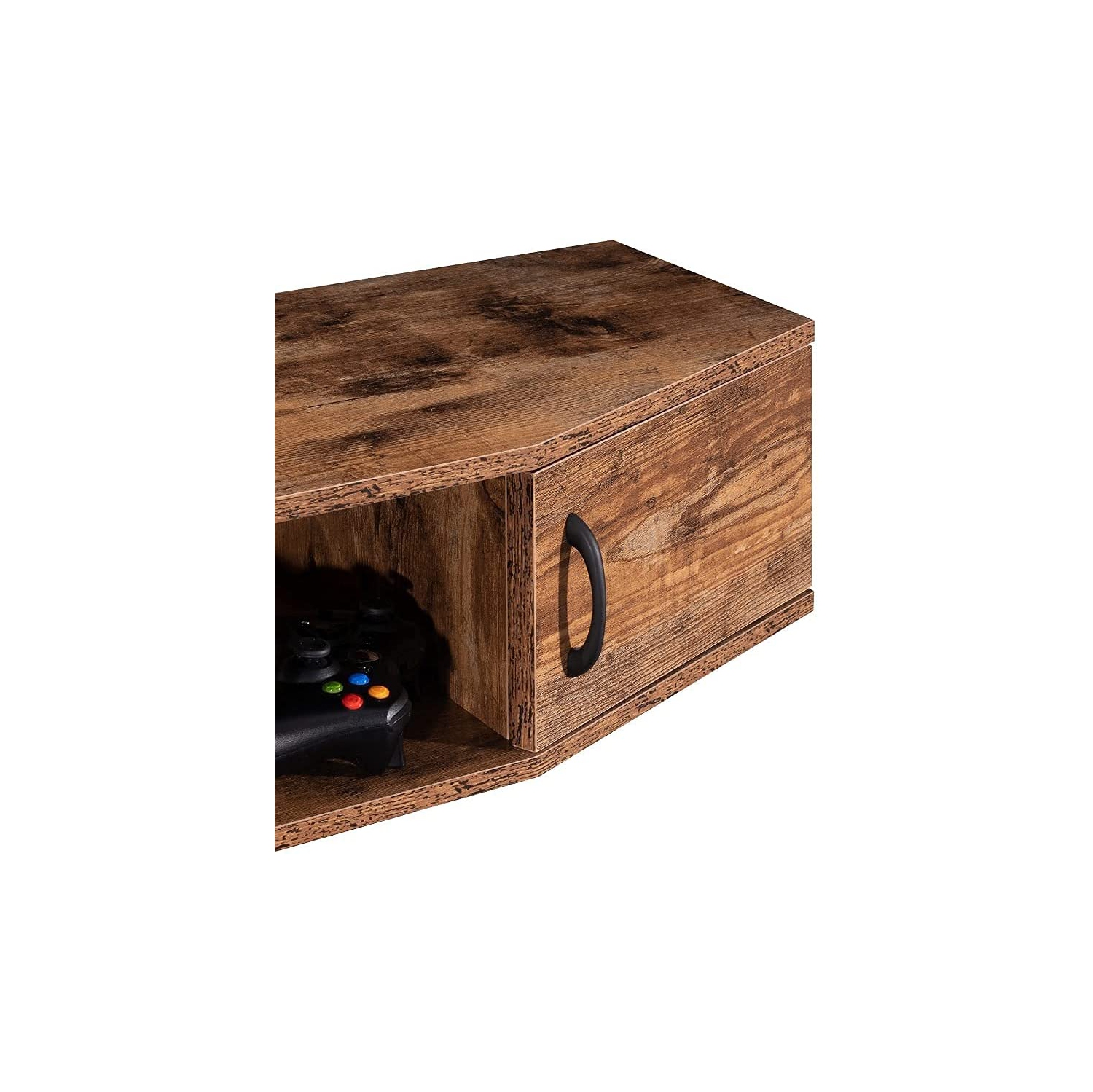 FITUEYES Floating TV Stands Entertainment Center Wall Mount Shelves Media Console Storage Shelf with Doors Rustic Brown