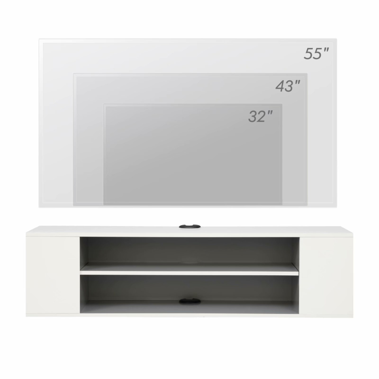 FITUEYES – console multimédia murale à tablette flottante pour décodeur de câblodistribution, meuble de téléviseur moderne Home Decor, blanc, 39 po
