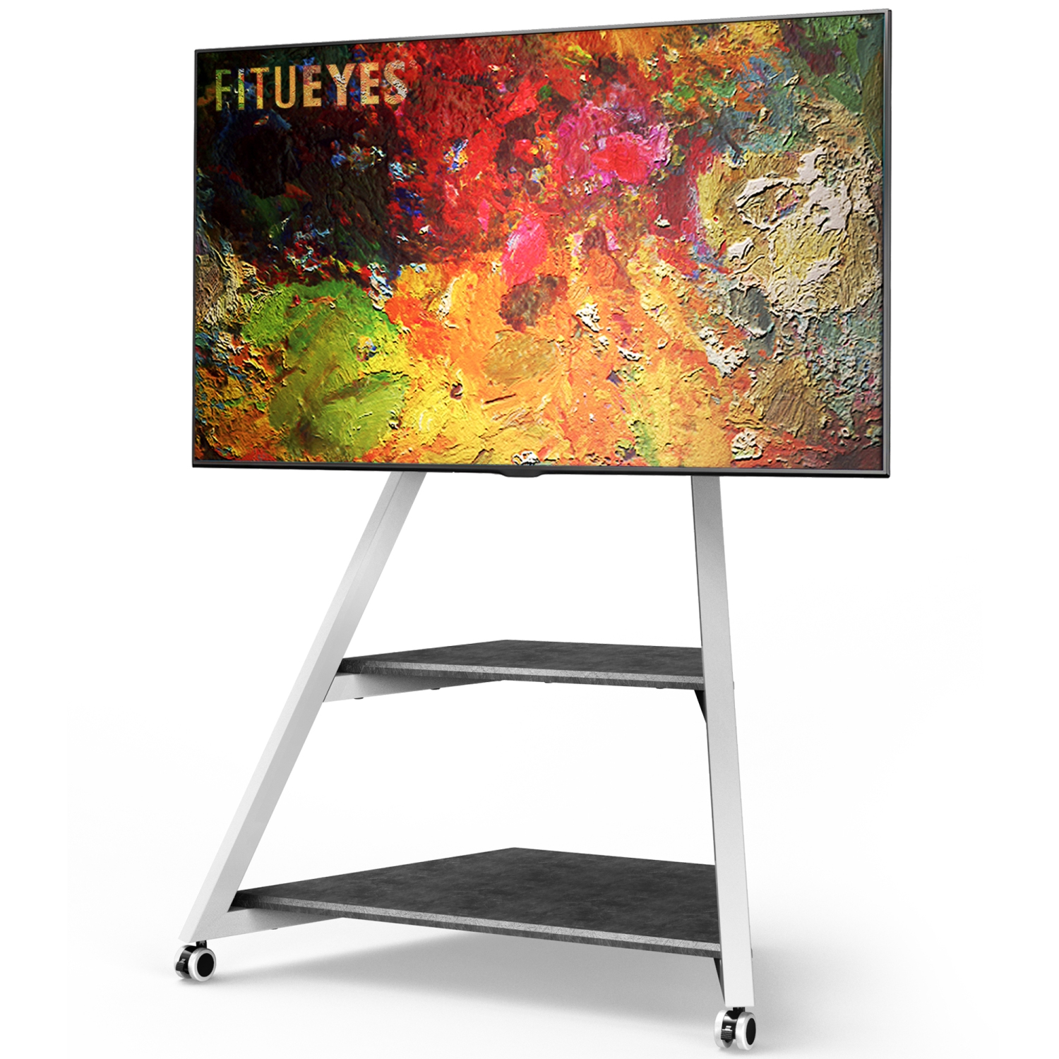 FITUEYES Universal Swivel Floor TV Stand for 32 to 75 Inch TVs for Modern Luxury Furniture Height Adjustable TV Mount Stand with Wire Management, VESA 400x600mm