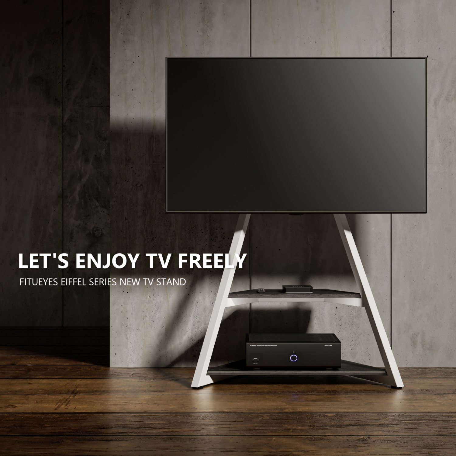 FITUEYES Universal Swivel Floor TV Stand for 32 to 75 Inch TVs for Modern Luxury Furniture Height Adjustable TV Mount Stand with Wire Management,