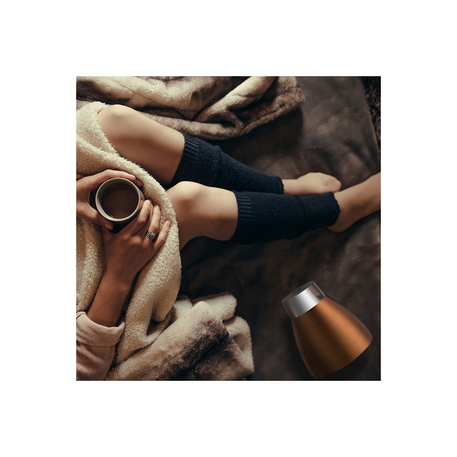 Asobu Copper Insulated Pour Over Coffee Maker Double-Wall Vacuum, Stainless-Steel Filter, Stays Hot Up to 12 Hours