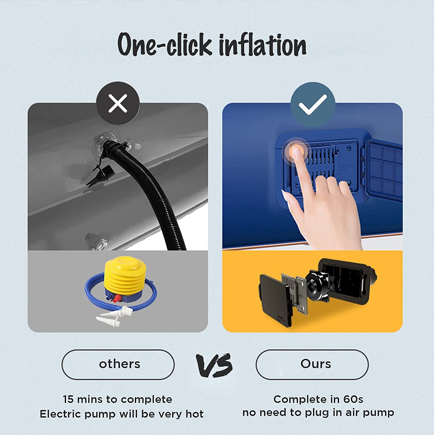 Piscine de natation WINGOMART auto Inlation, radeau de piscine gonflable résistant au soleil auvent amovible pour fête extérieure dans l’eau du