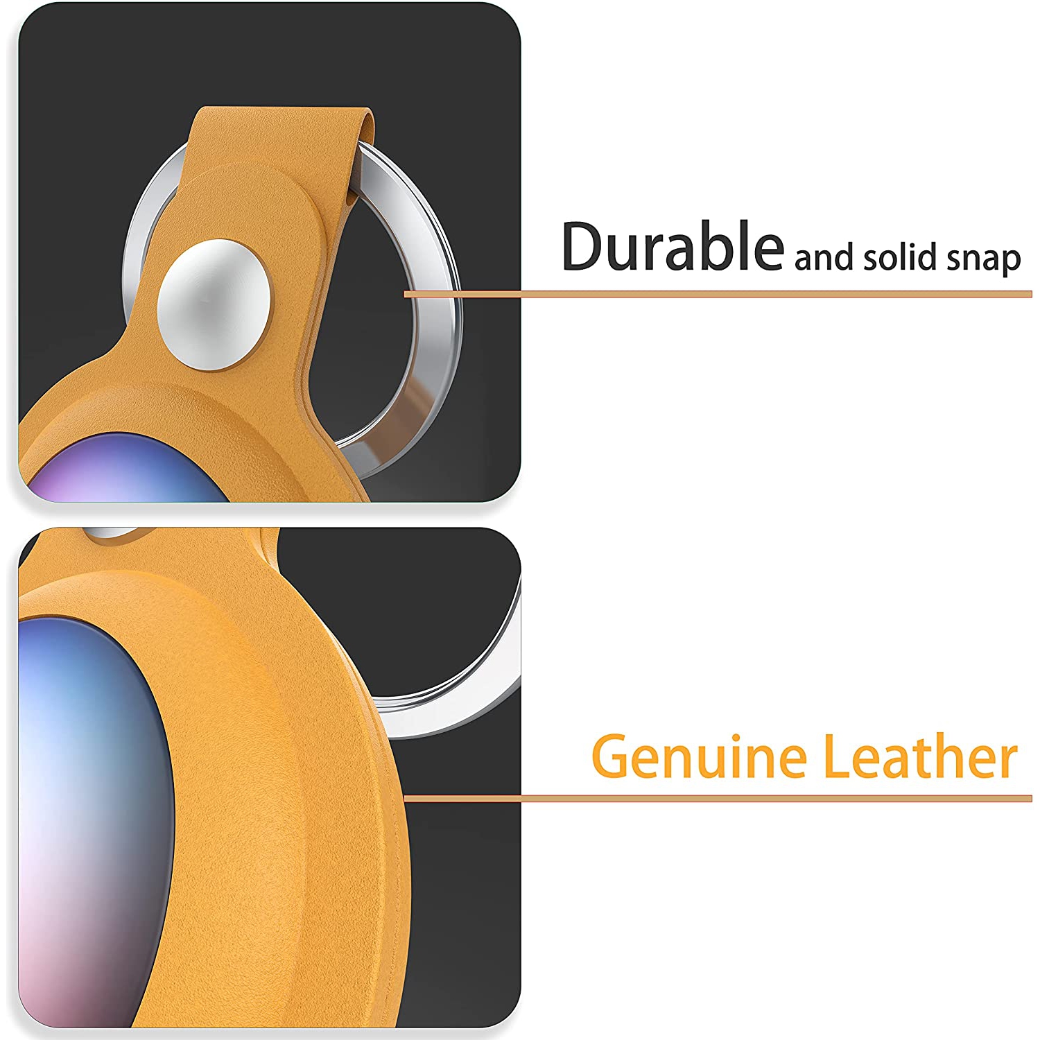 Étui en cuir WINGOMART pour AirTag Finder, étui AirTag étui protecteur anti-rayures et porte-clés compatible avec AirTags 2021