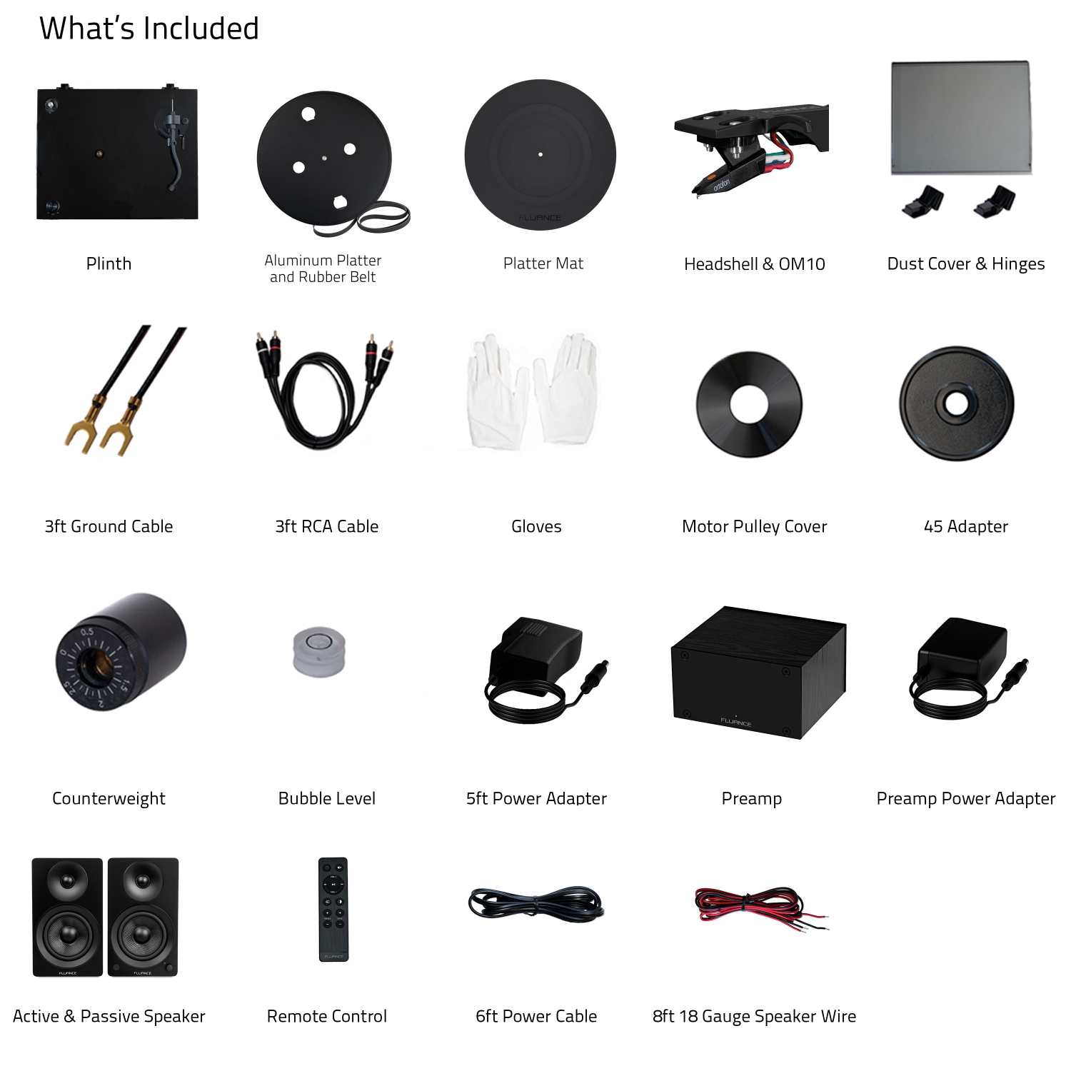 Fluance RT82 Reference High Fidelity Vinyl Turntable, PA10 Phono Preamp and Ai41 Powered 5" Stereo Bookshelf Speakers