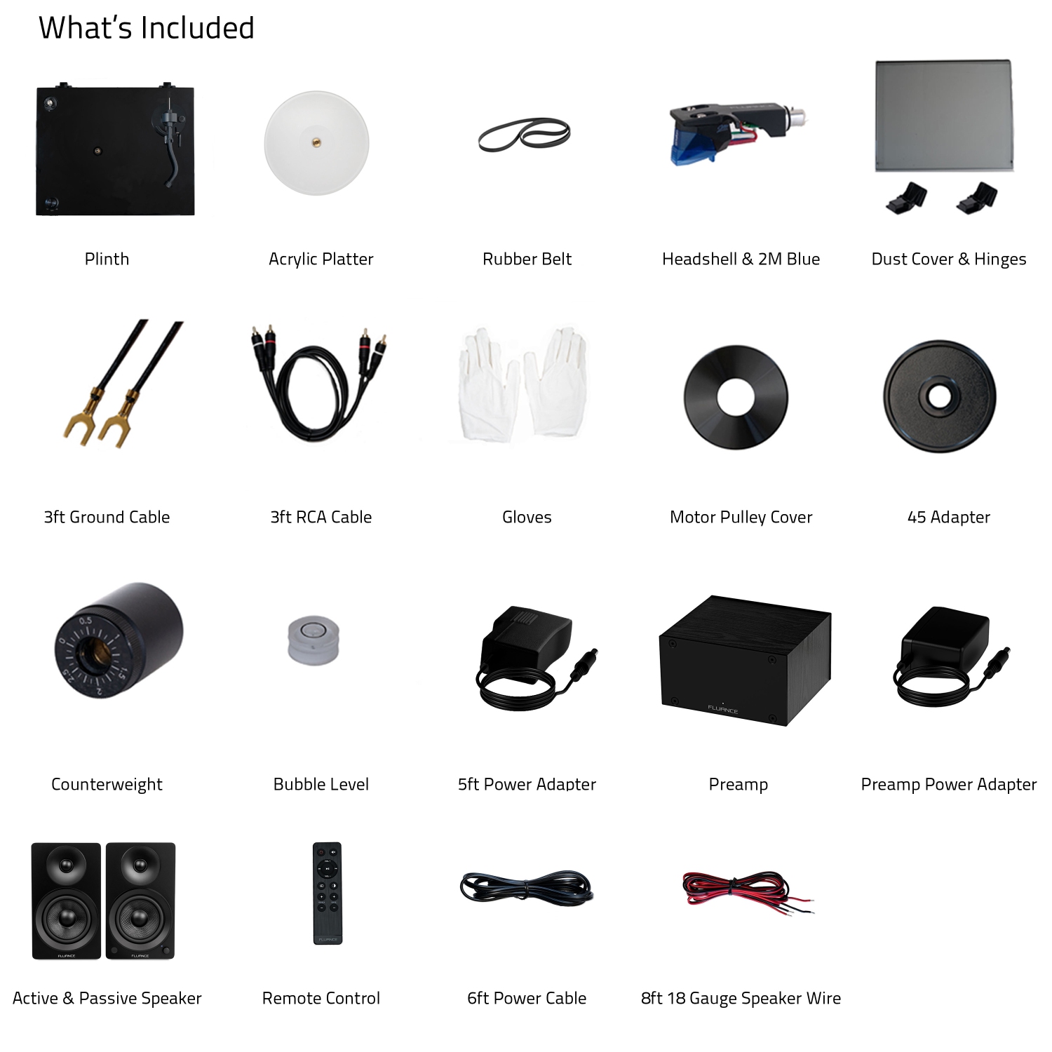 Fluance RT85 Reference High Fidelity Vinyl Turntable, PA10 Phono Preamp and Ai41 Powered 5" Stereo Bookshelf Speakers
