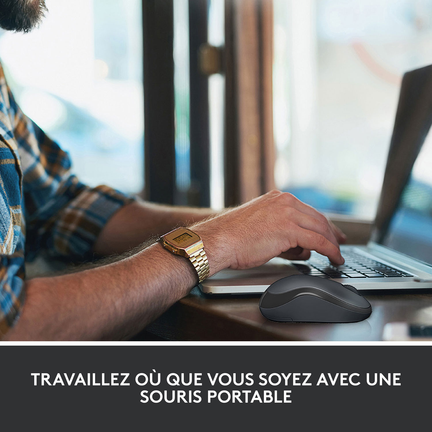 Souris optique sans fil de 1000 ppp M220 Silent de Logitech - Graphite