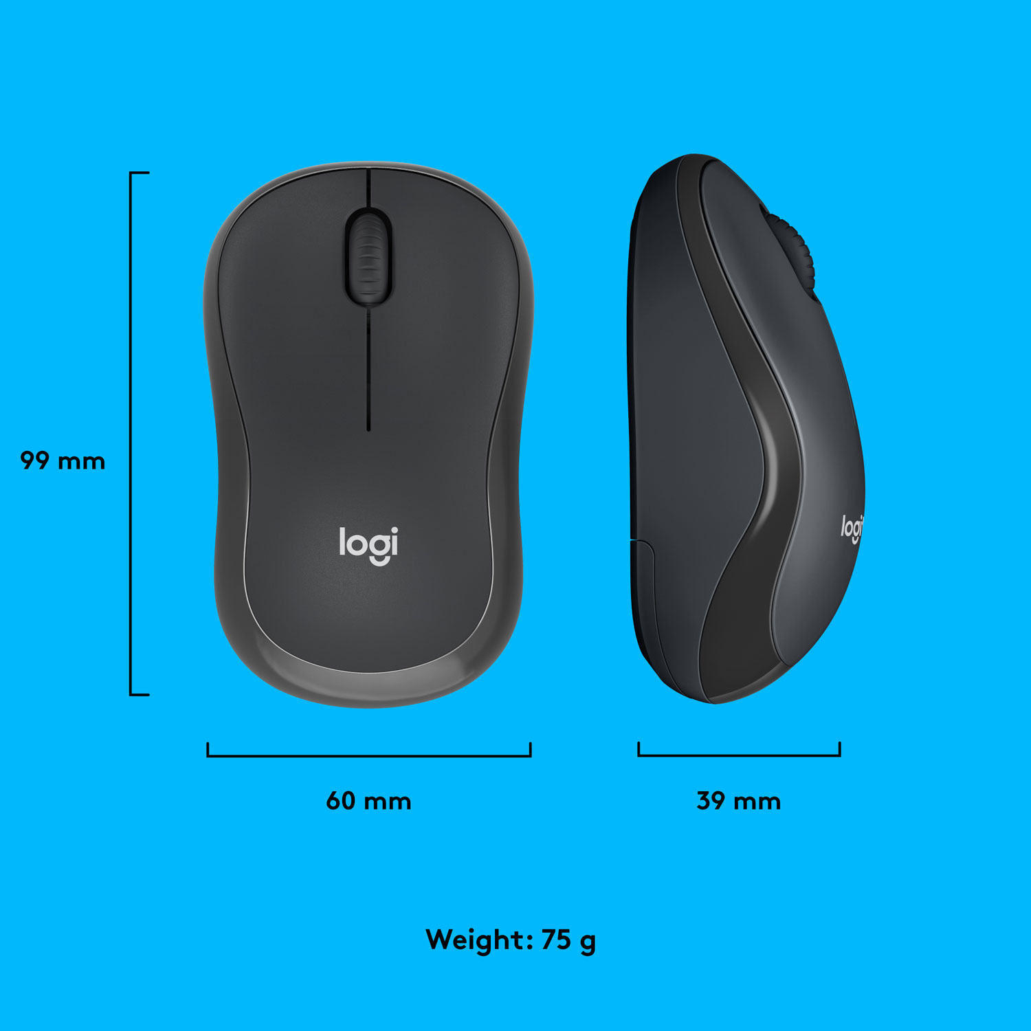 Souris optique sans fil de 1000 ppp M220 Silent de Logitech - Graphite