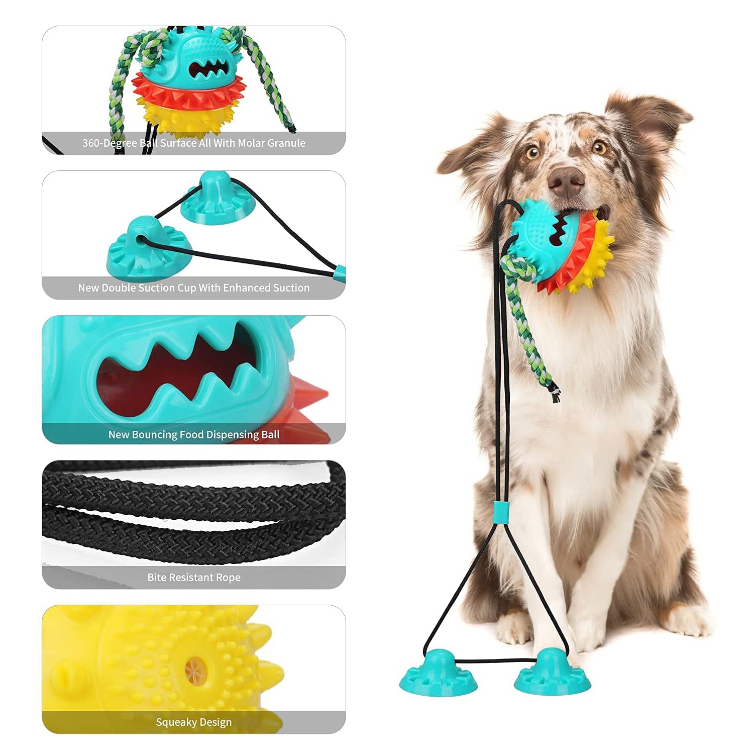 Dog Chew Toy, Dog Toys for Aggressive Chewers with 2 Upgraded 