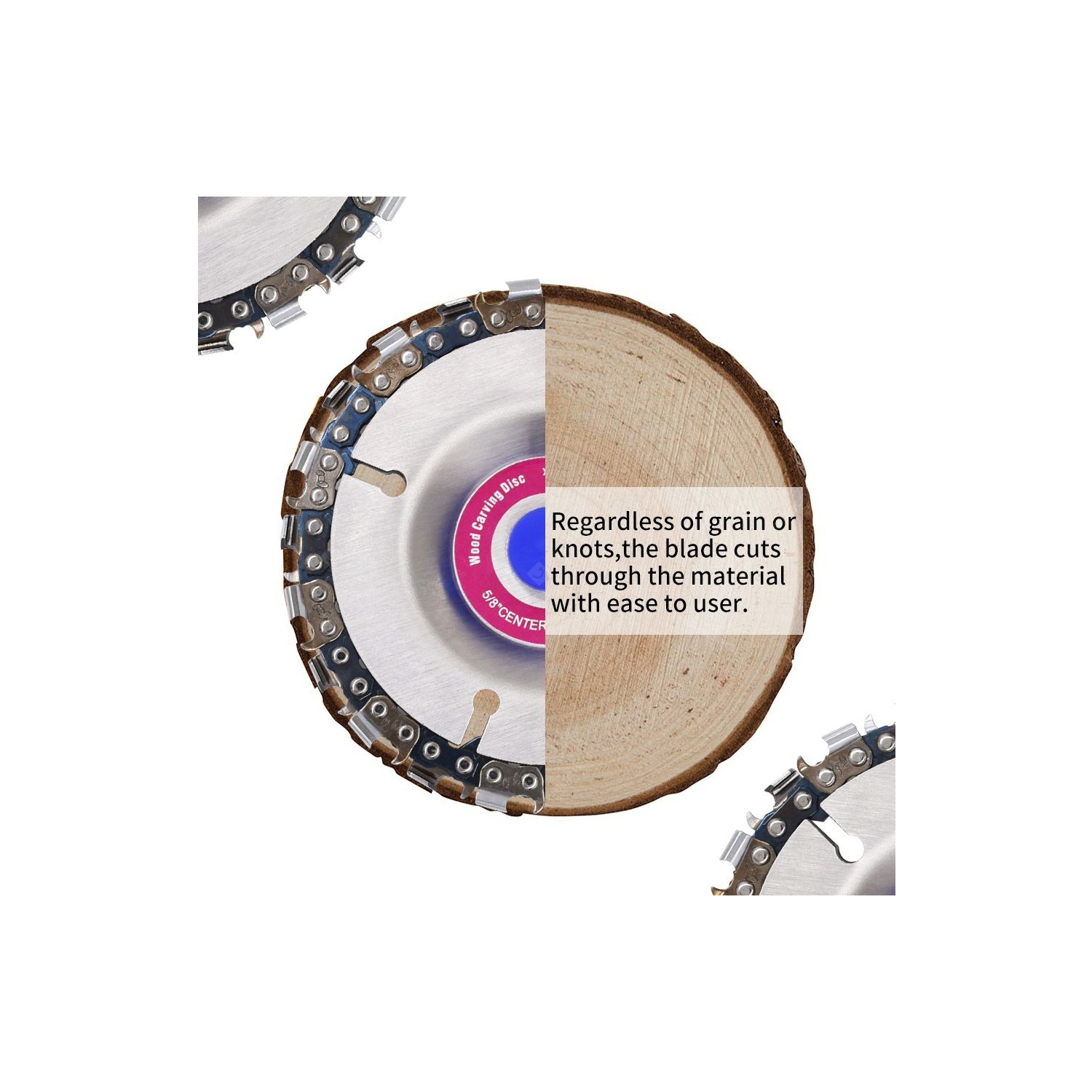 ISTAR 4 Inch Wood Carving Disc Woodworking Chain Plate Angle Grinding Chain Wheel Grinder Disc 22 Tooth Fine Carving Chainsaw Blade Set