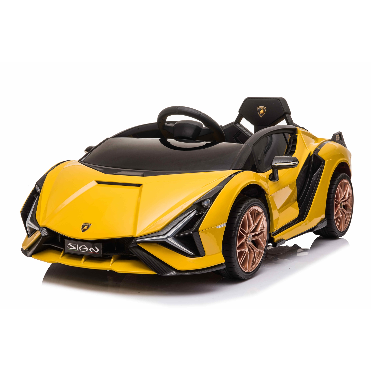 Voltz Toys 12V Ride On Car for Kids, Official Licensed Lamborghini SIAN, Battery Powered Electric Car with Remote Control, LED Lights and MP3 Player