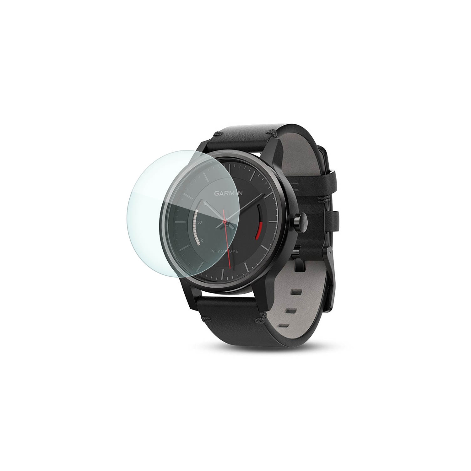 StrapsCo PET Full Screen White Film Screen Protector for Garmin Vivomove - 1 Pack