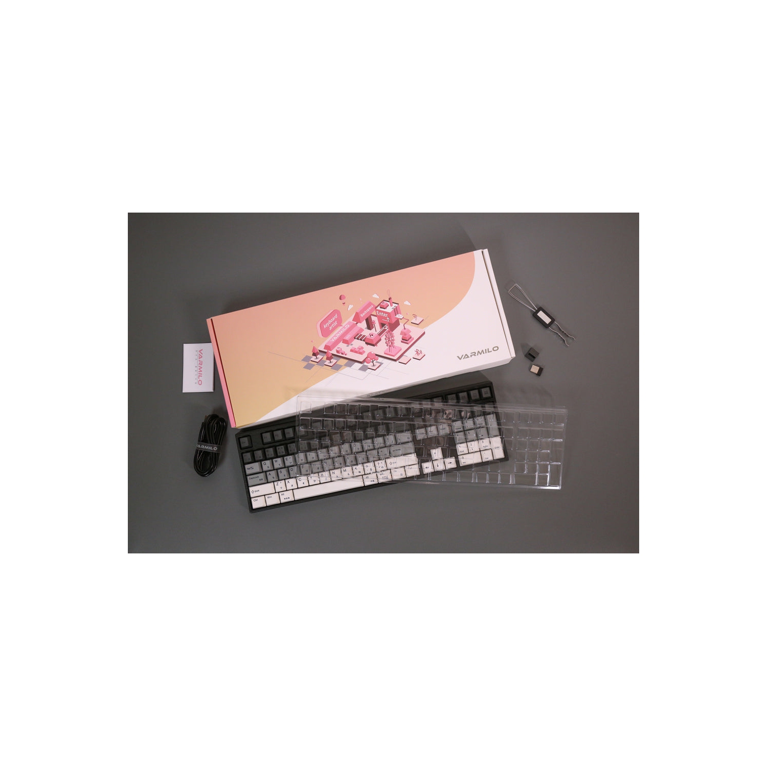 Varmilo Yakumo - Wired Mechanical Keyboard, White Backlit, EC Daisy Switch, PBT Keycaps, Full size Layout, Black