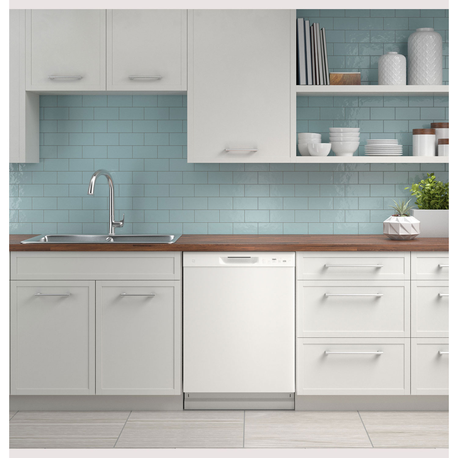 GE 24" 59dB Built-In Dishwasher - White