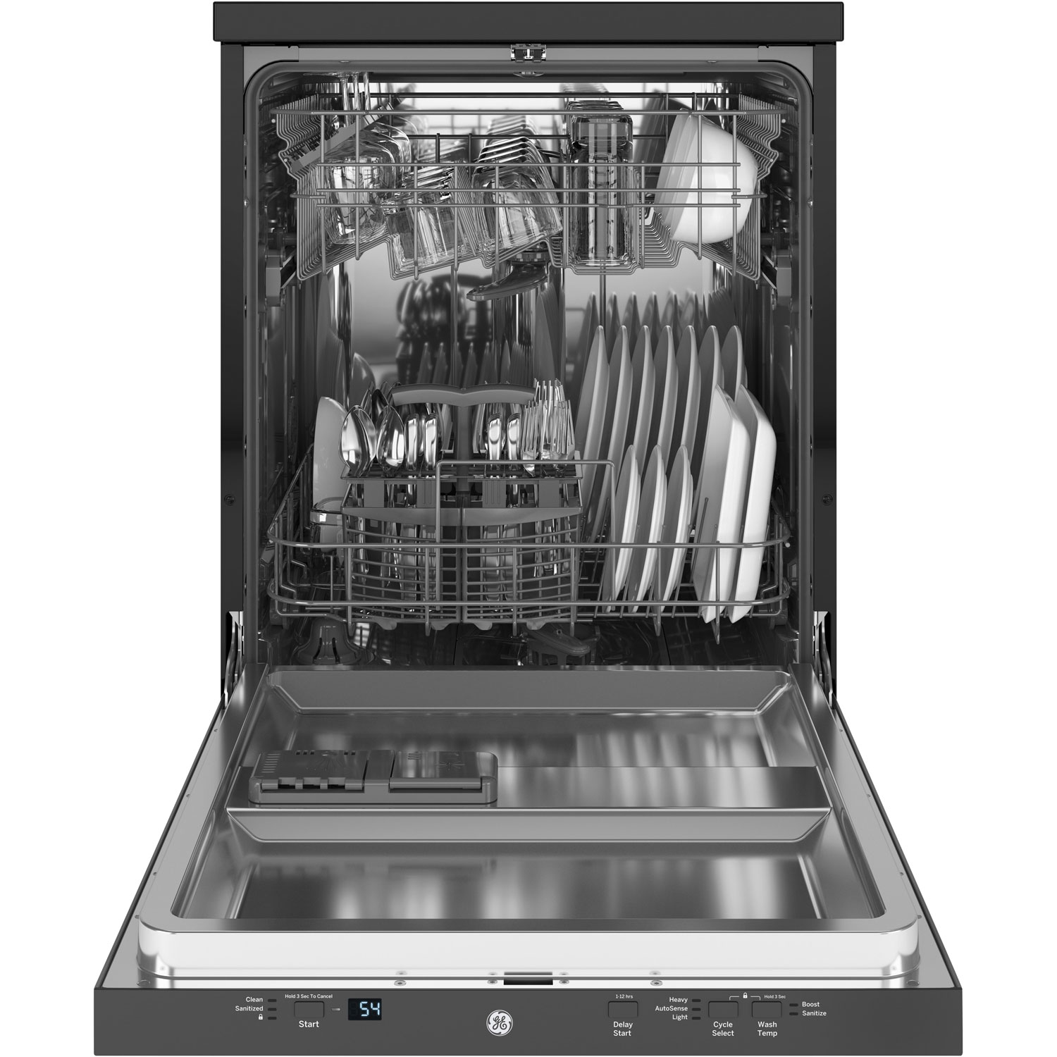 GE 24" 54dB Portable Dishwasher with Stainless Steel Tub - Stainless Steel
