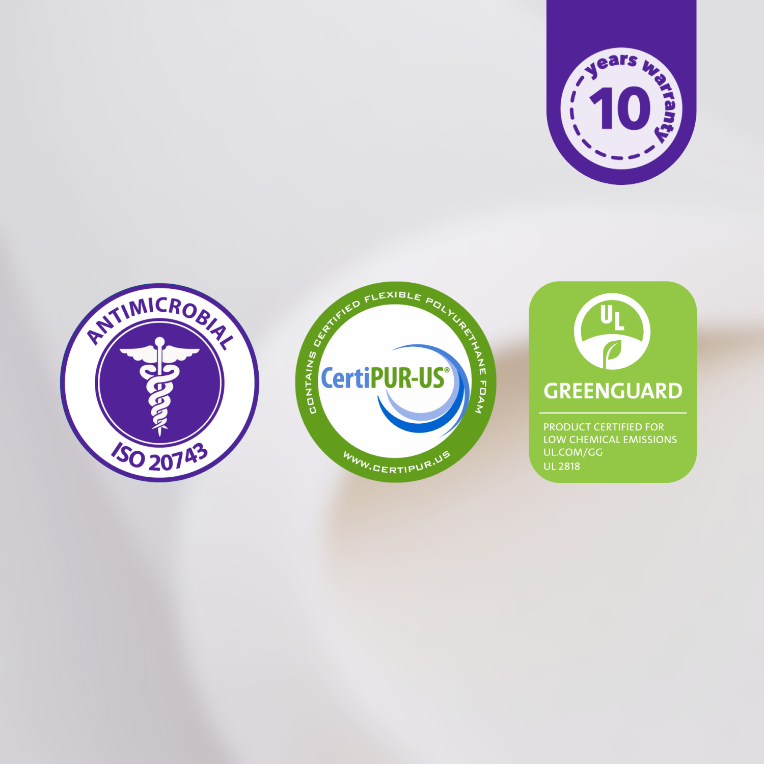 Surmatelas en mousse à mémoire de 2 po de Polysleep | mousse perméable à l'air antimicrobienne et hybride de qualité médicale pour un sommeil