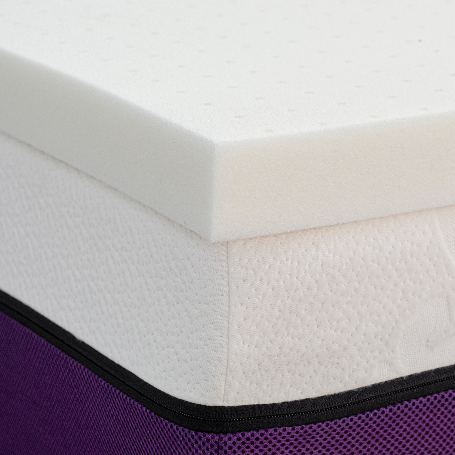 Surmatelas en mousse à mémoire de 2 po de Polysleep | mousse perméable à l'air antimicrobienne et hybride de qualité médicale pour un sommeil