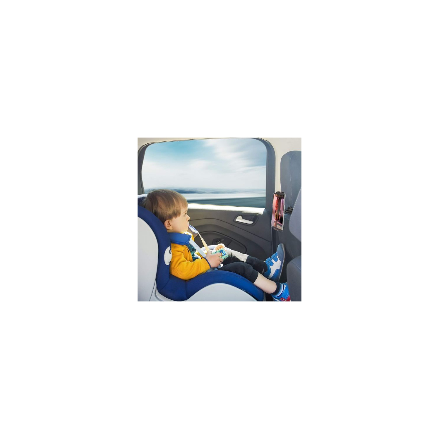 ISTAR For Car Rear Pillow Phone Holder Multifunctional Lazy Rotating Vehicle Seat Headrest Back Tablet Mounting Bracket Stand Upto 4" to 11"