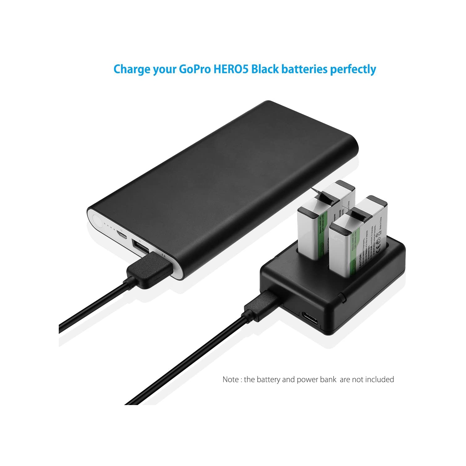 WINGOMART Dual Battery Charger with Micro USB Cable for GoPro HERO9 Black GoPro Hero 9 CHARGE