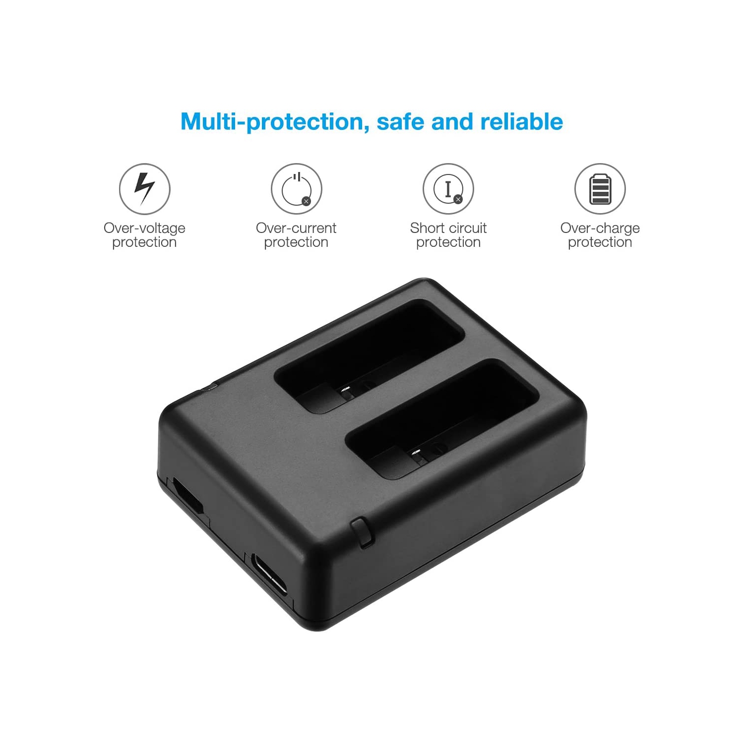 WINGOMART Dual Battery Charger with Micro USB Cable for GoPro HERO9 Black GoPro Hero 9 CHARGE