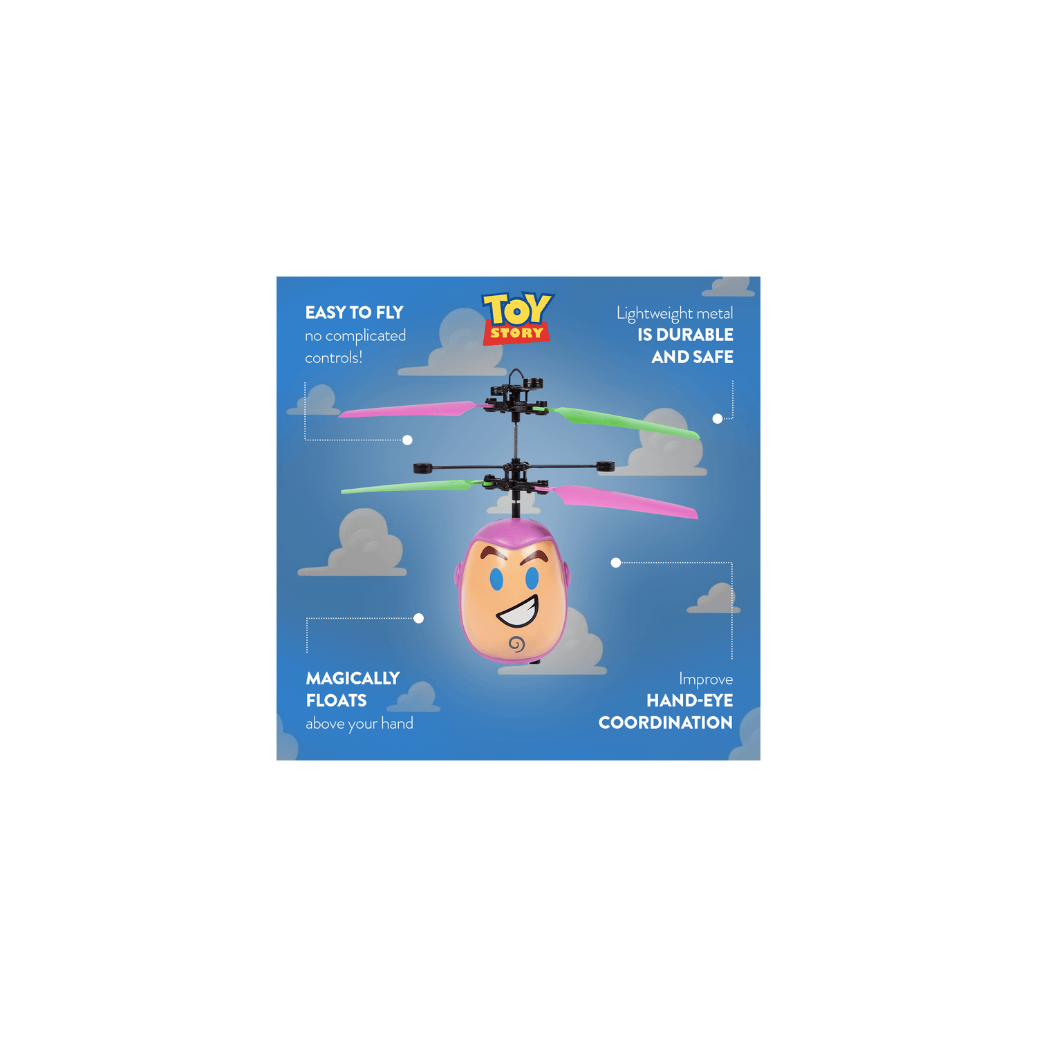 L’hélicoptère téléguidé Buzz Lightyear Flying IR UFO Motion Sensing histoire de jouets sous licence de Disney Pixar