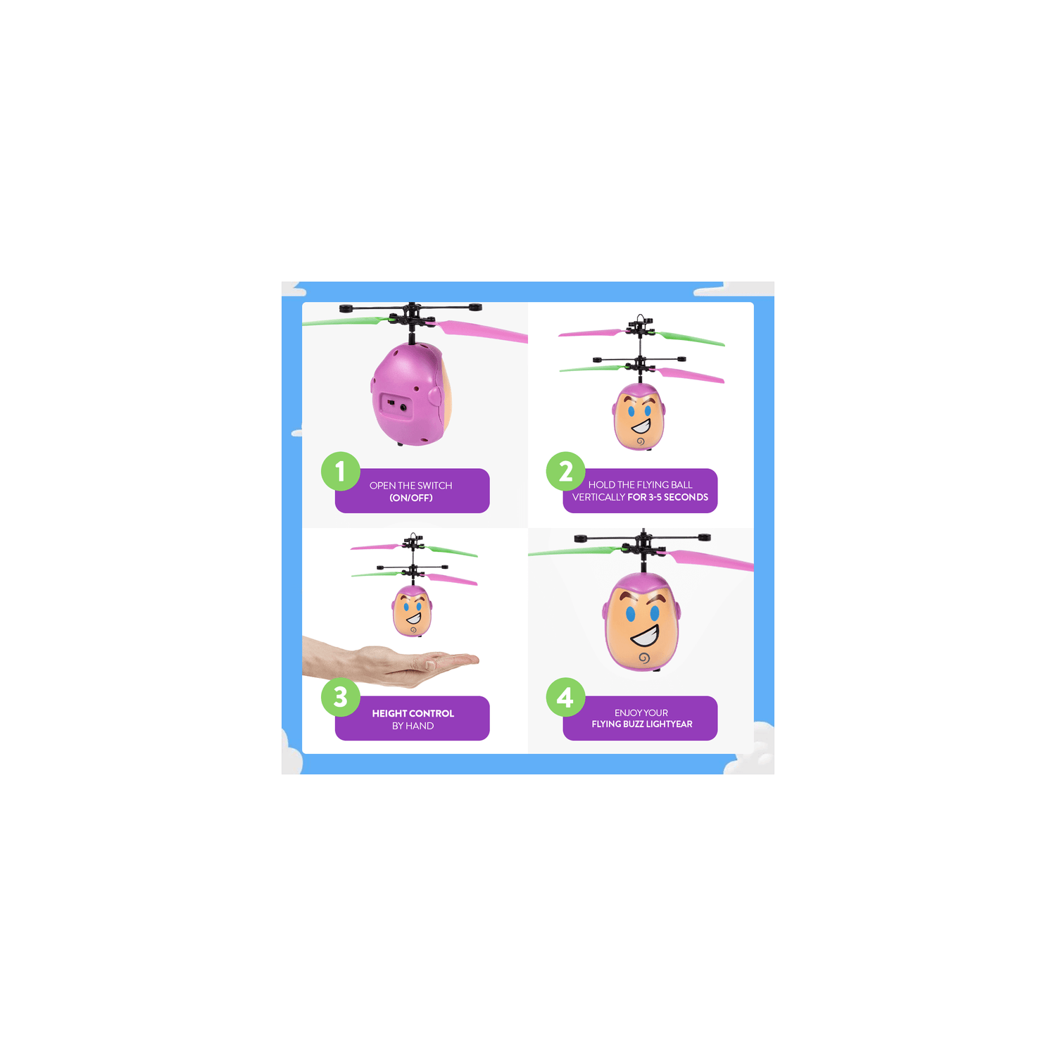 L’hélicoptère téléguidé Buzz Lightyear Flying IR UFO Motion Sensing histoire de jouets sous licence de Disney Pixar