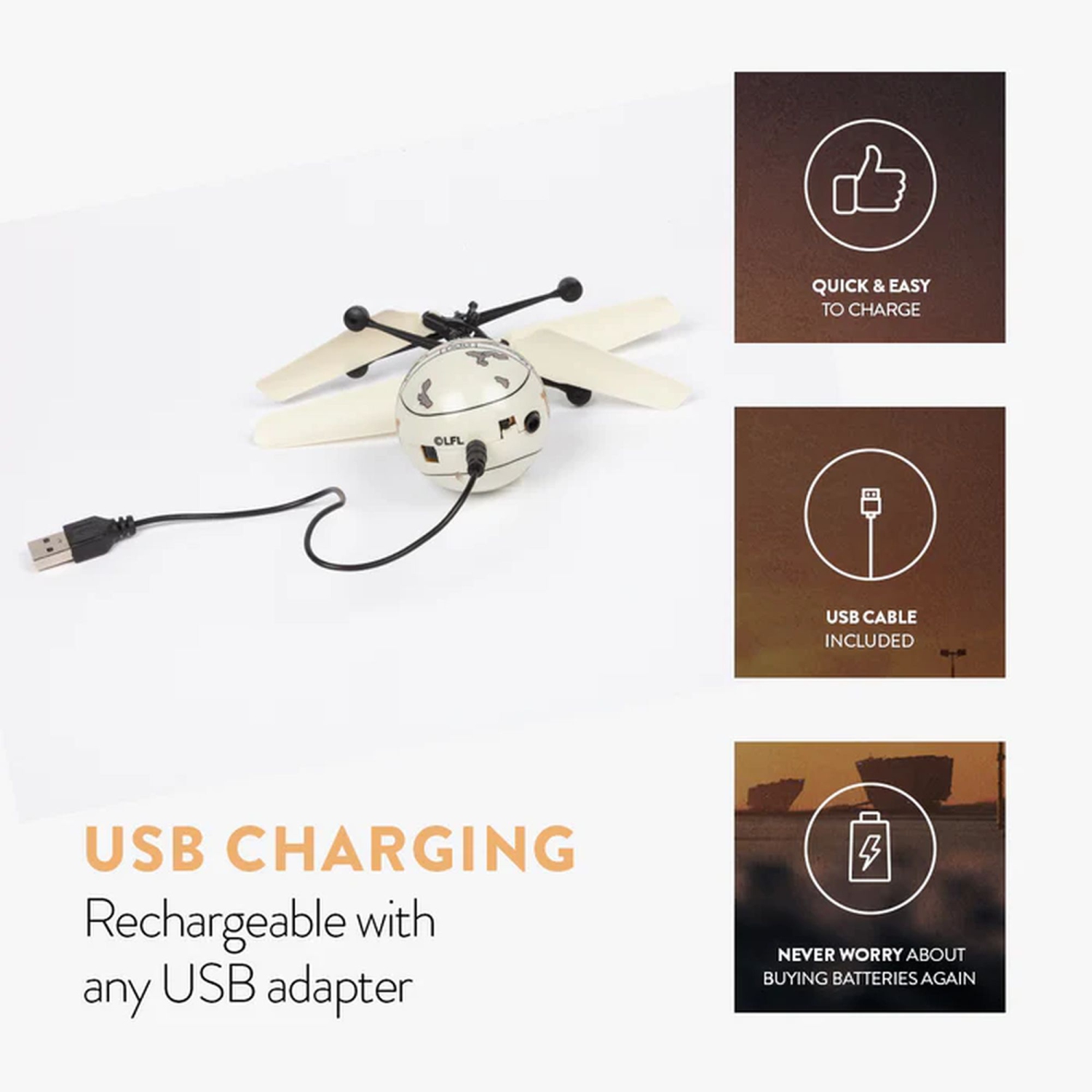 Star Wars The Mandalorian Baby Yoda "The Child" Groku Printed Motion Sensing UFO Ball Helicopter