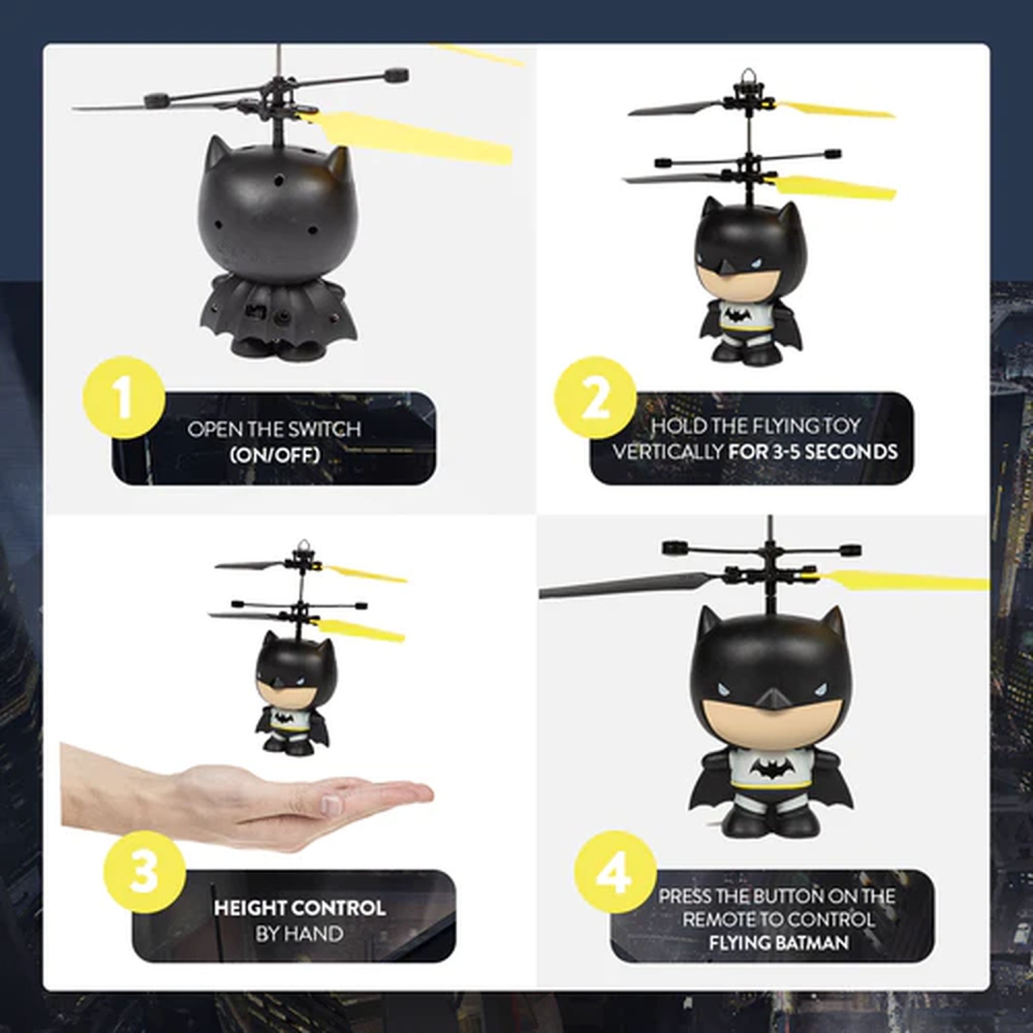 DC Licensed Batman figurine volante de 3.5 po OVNI Big Head Helicopter