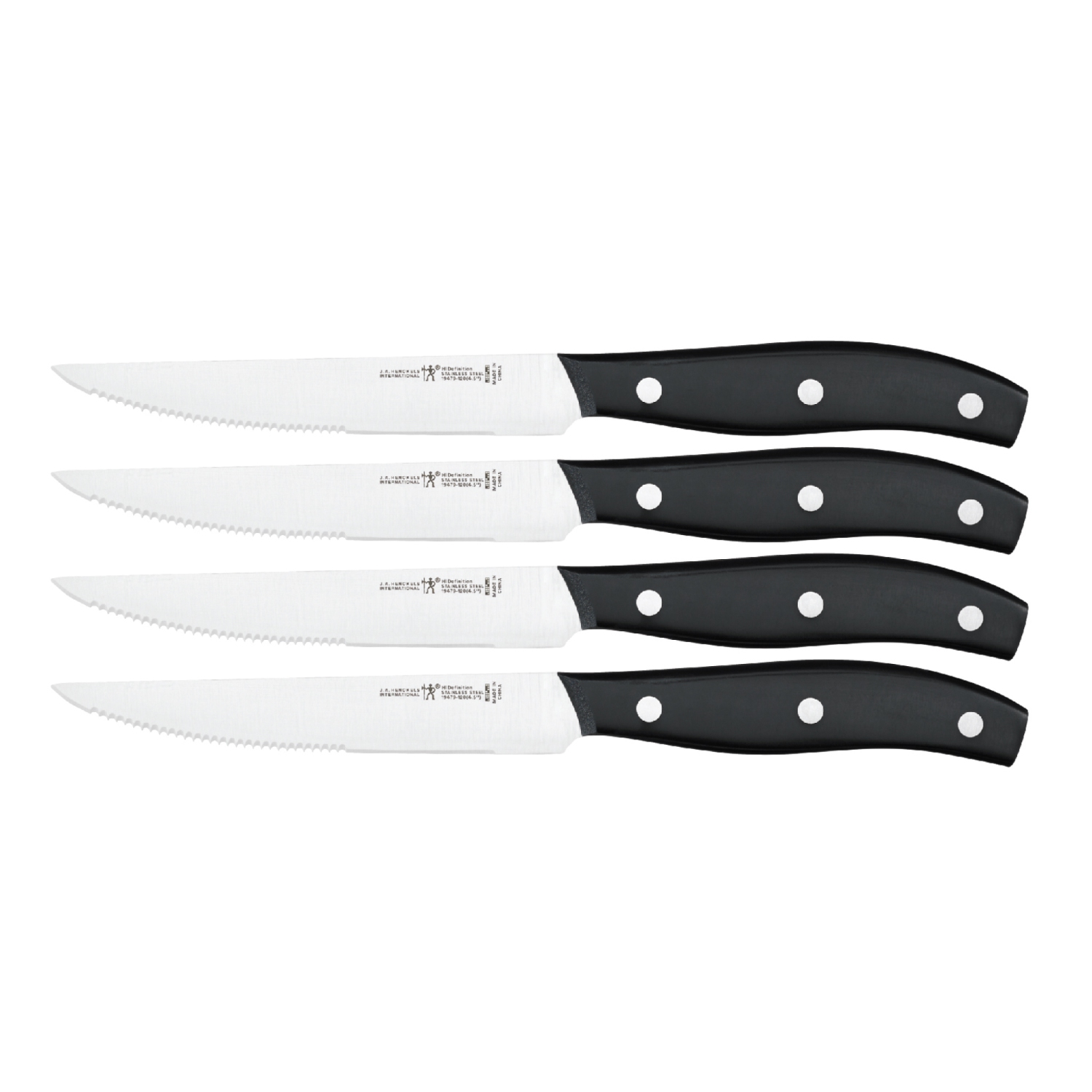 Henckels International Henckels 4 Piece Steak Knife Set Stainless Steel & Black 4 Pc