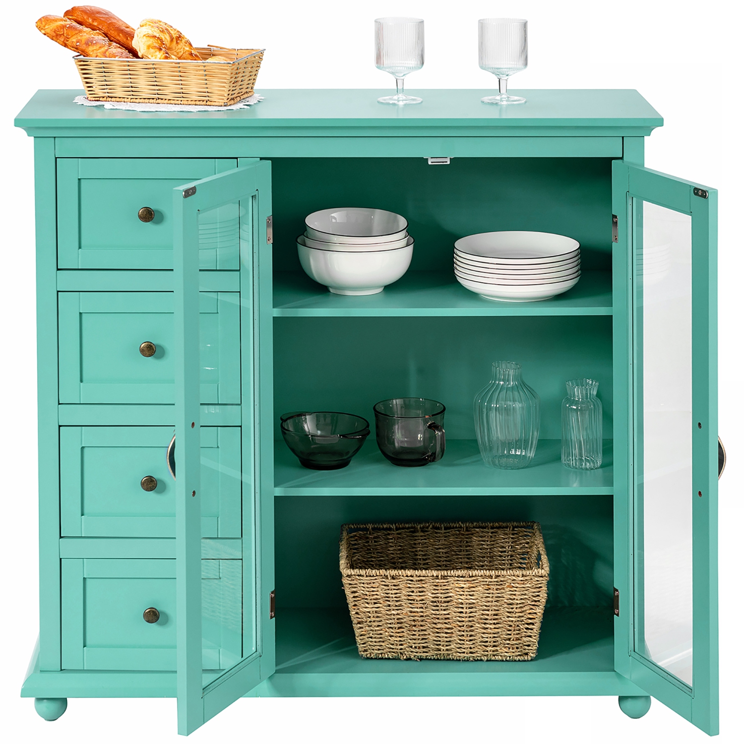 Armoire de rangement de cuisine avec tiroirs et portes de Costway pour buffet