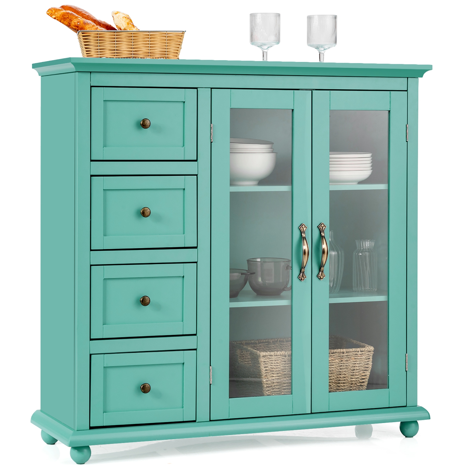 Armoire de rangement de cuisine avec tiroirs et portes de Costway pour buffet