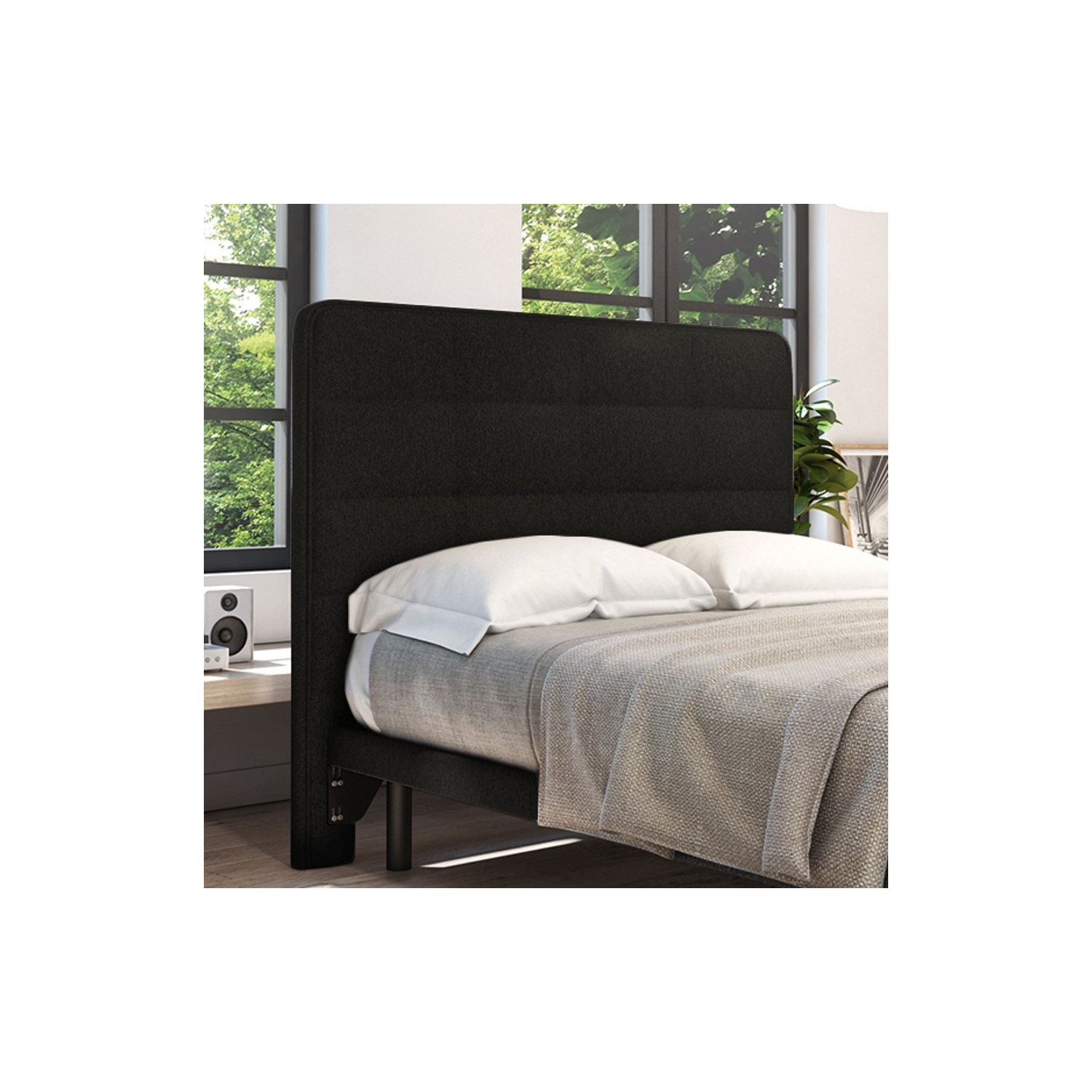 Sleep Country Colorado Modern Upholstered Headboard - Double/Full - Black