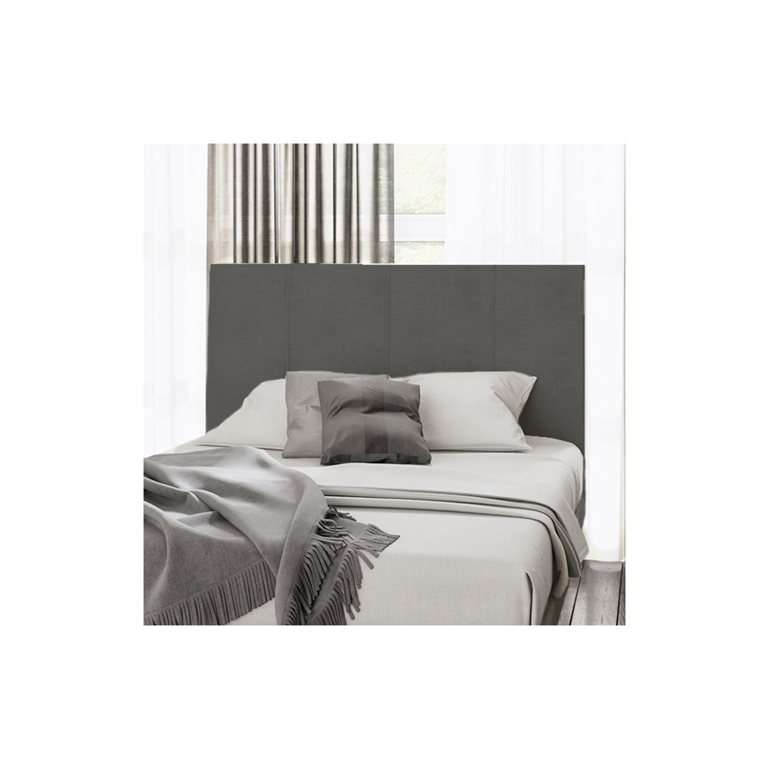 Tête de lit tapissée moderne Sleep Country Dakota - Très grand lit - Gris foncé