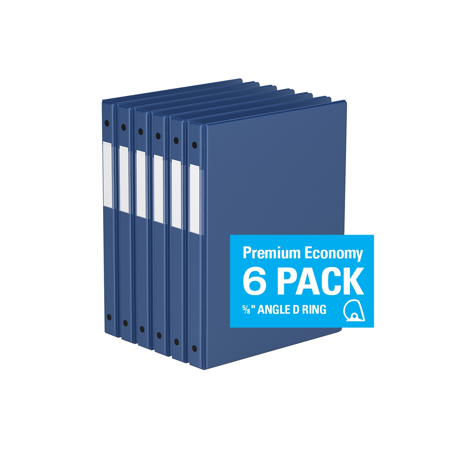 Davis Group Premium Economy Round Ring Binder, 6 Pack, 5/8" - Royal Blue