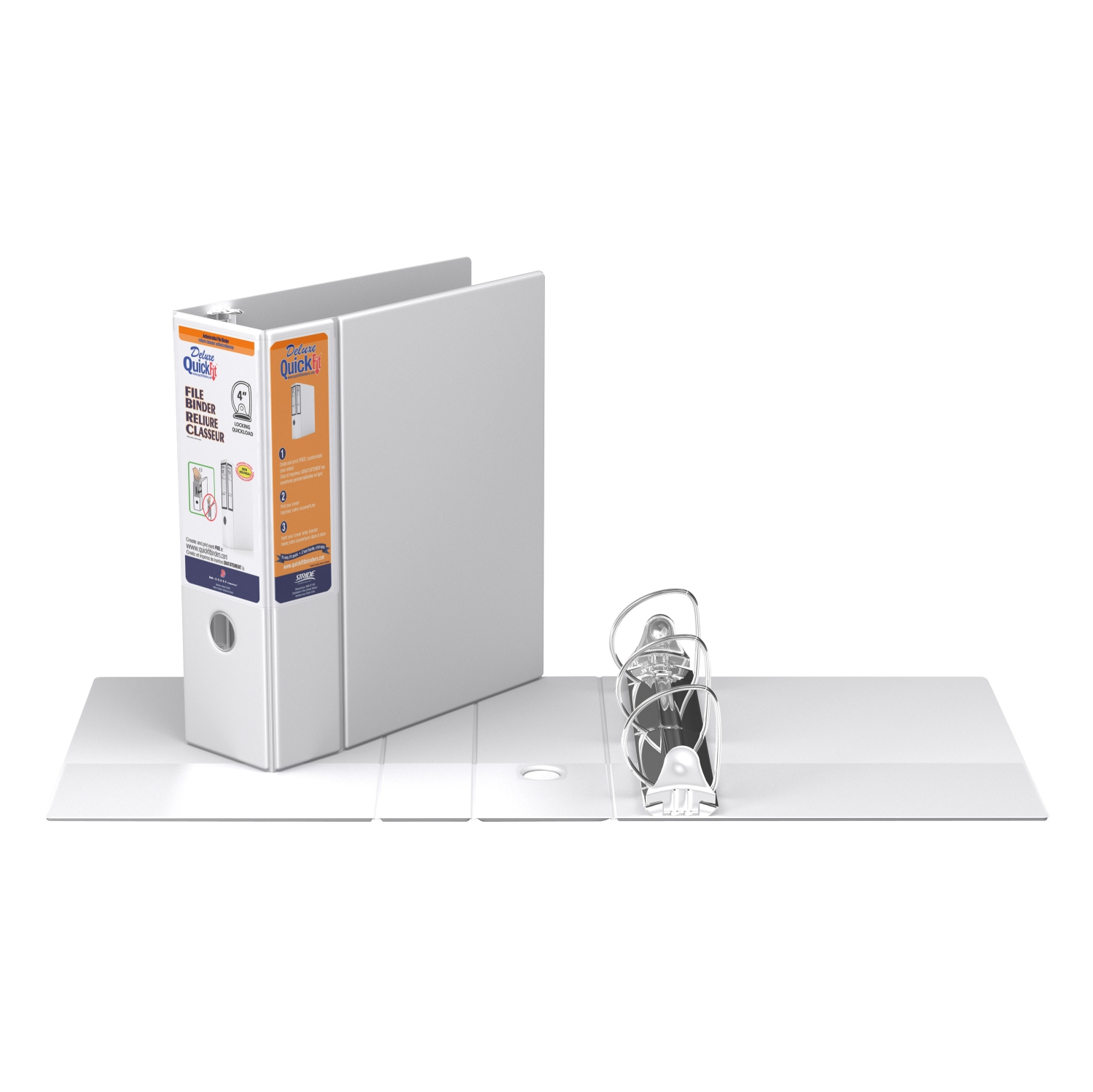 Davis Group Davis Group QuickFit® Heavy Duty File Binder Quickload D Ring, 4 Pack, 4" - White