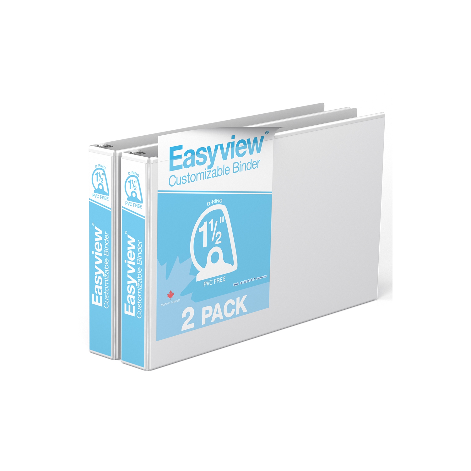 Reliure Easyview® Premium, anneaux inclinés en D, personnalisable, format 11 po x 17 po, paquet de 2