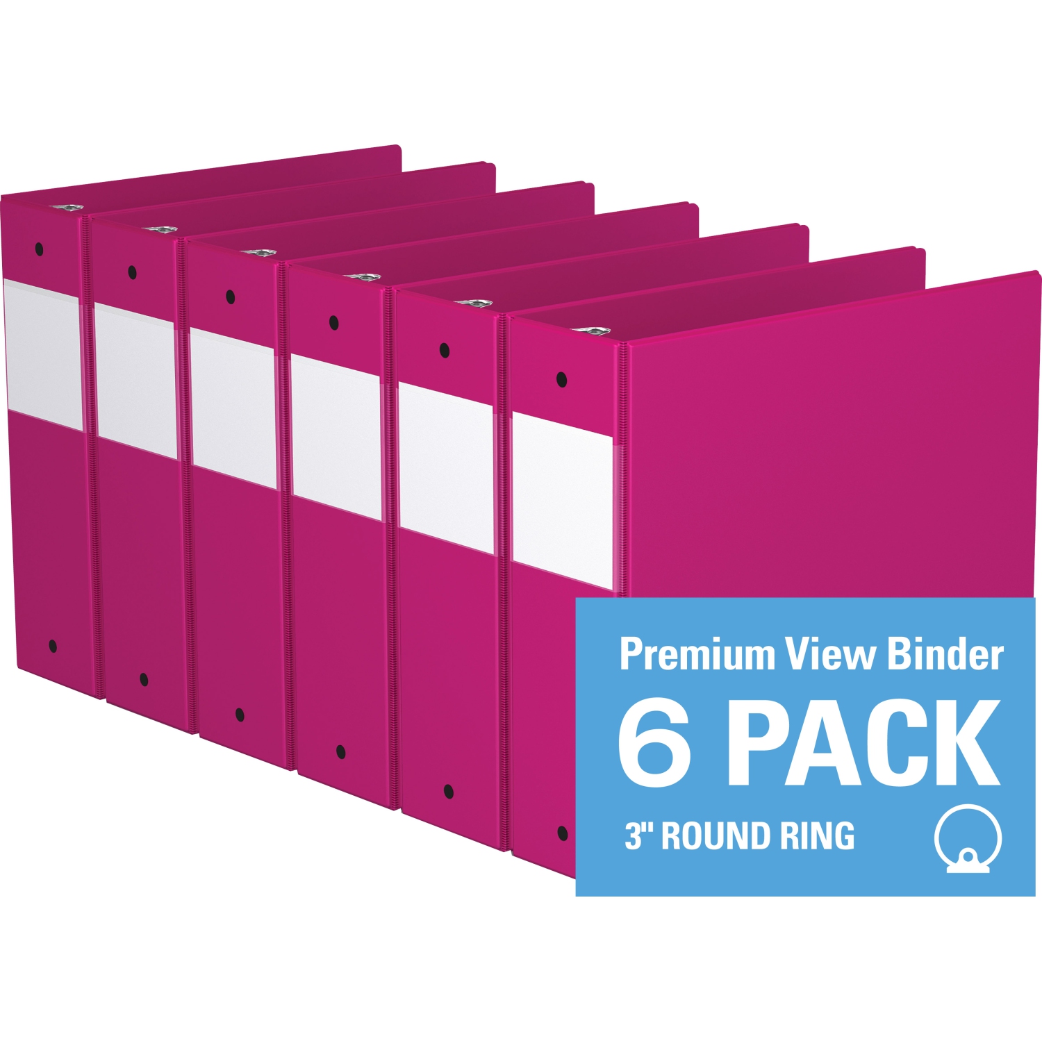 Davis Group, Classeur à anneaux ronds, 3", rose