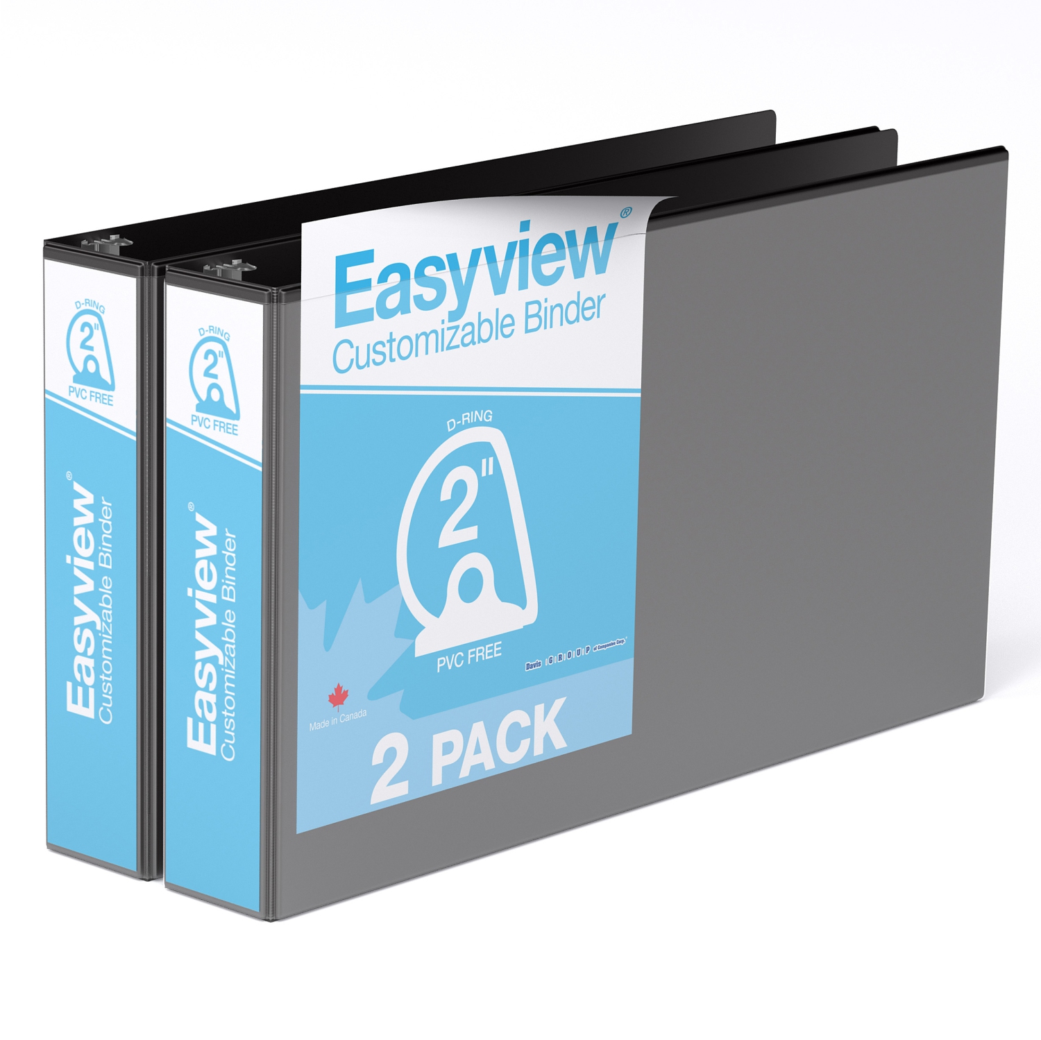 Reliure Easyview® Premium, anneaux inclinés en D, personnalisable, format 11 po x 17 po, paquet de 2