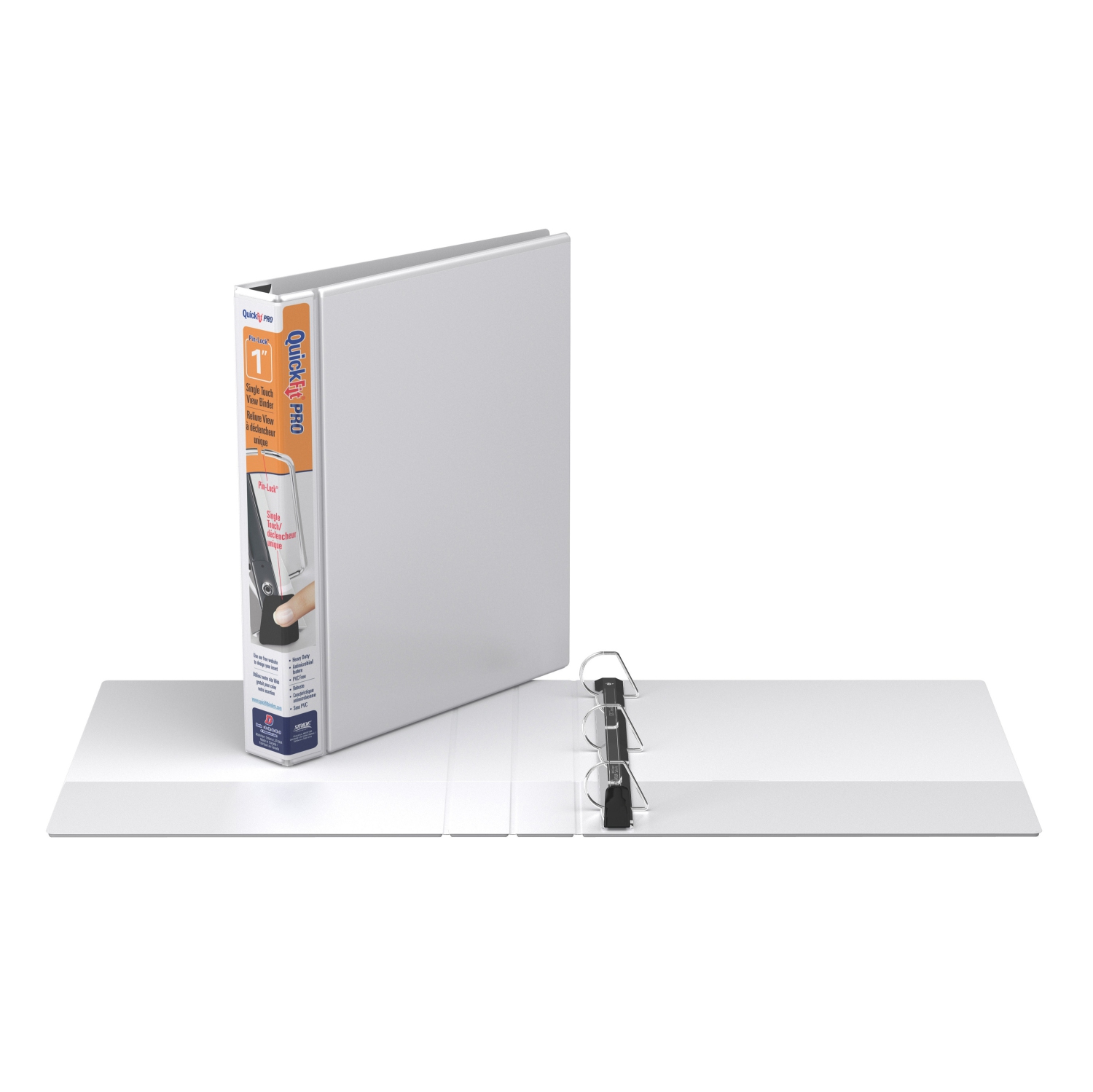 Davis Group Davis Group QuickFit® Pro Heavy Duty Single Touch Pin-Lock® View Binder, 6 Pack, 1" - White